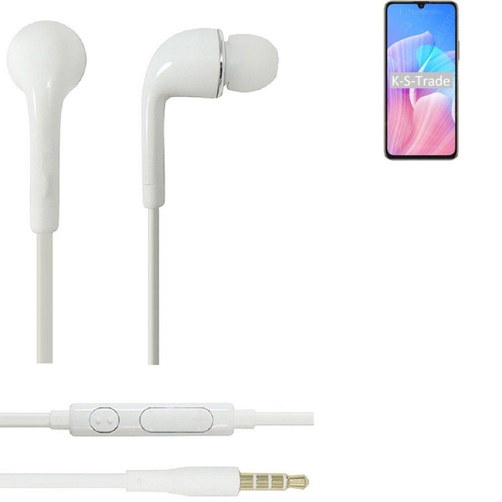 3,5mm) Headset Z u Enjoy für Lautstärkeregler Mikrofon K-S-Trade Huawei (Kopfhörer 5G weiß mit In-Ear-Kopfhörer