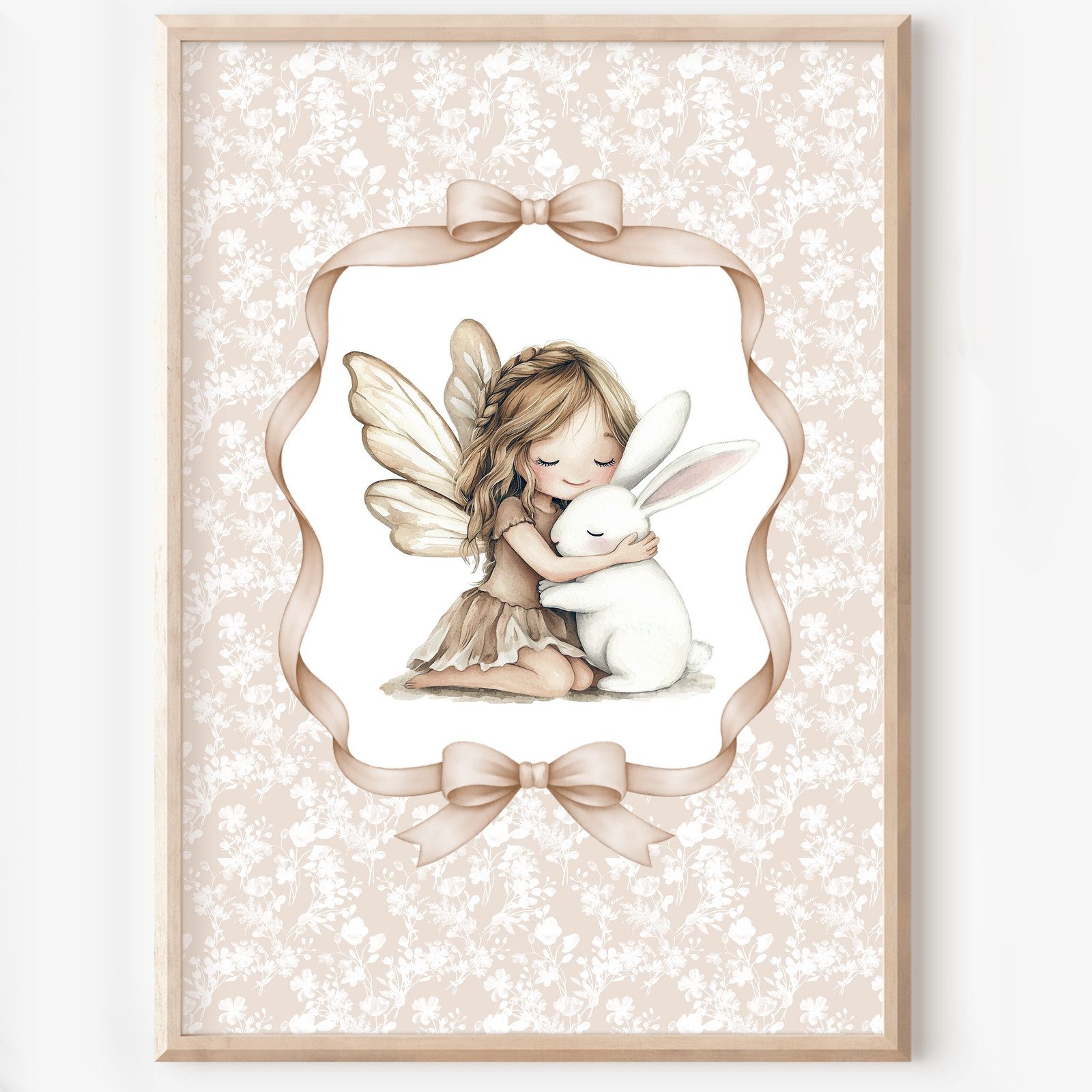 homestyle-accessoires Mehrteilige Bilder Kinderzimmer Bilderwand 8erSet Bilderset Babyzimmer KLEINE ELFEN, Hochformat, Künstlerpapier, ohne Rahmen