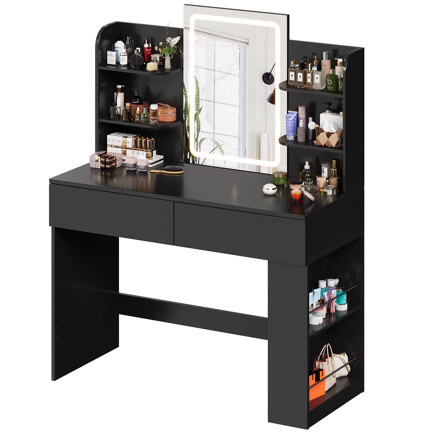 HOMALL Schminktisch Mit LED-Beleuchtung, 90/110*40*135CM, Helligkeit günstig online kaufen