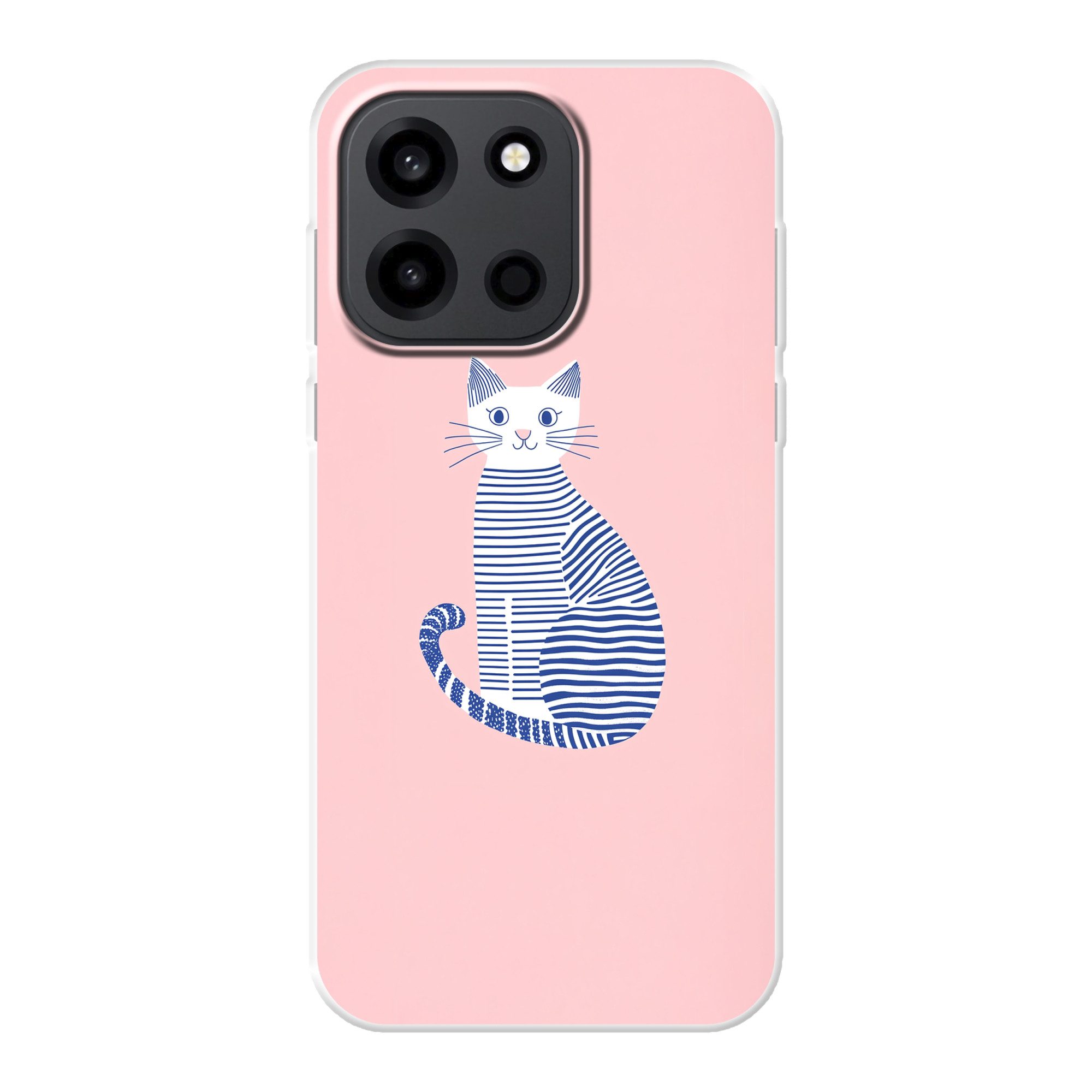 MuchoWow Handyhülle für OnePlus Turbo 6 5G Katze - Illustration - Minimalistisch - Rosa, Handy Case, Silikon, Bumper Case Dünn