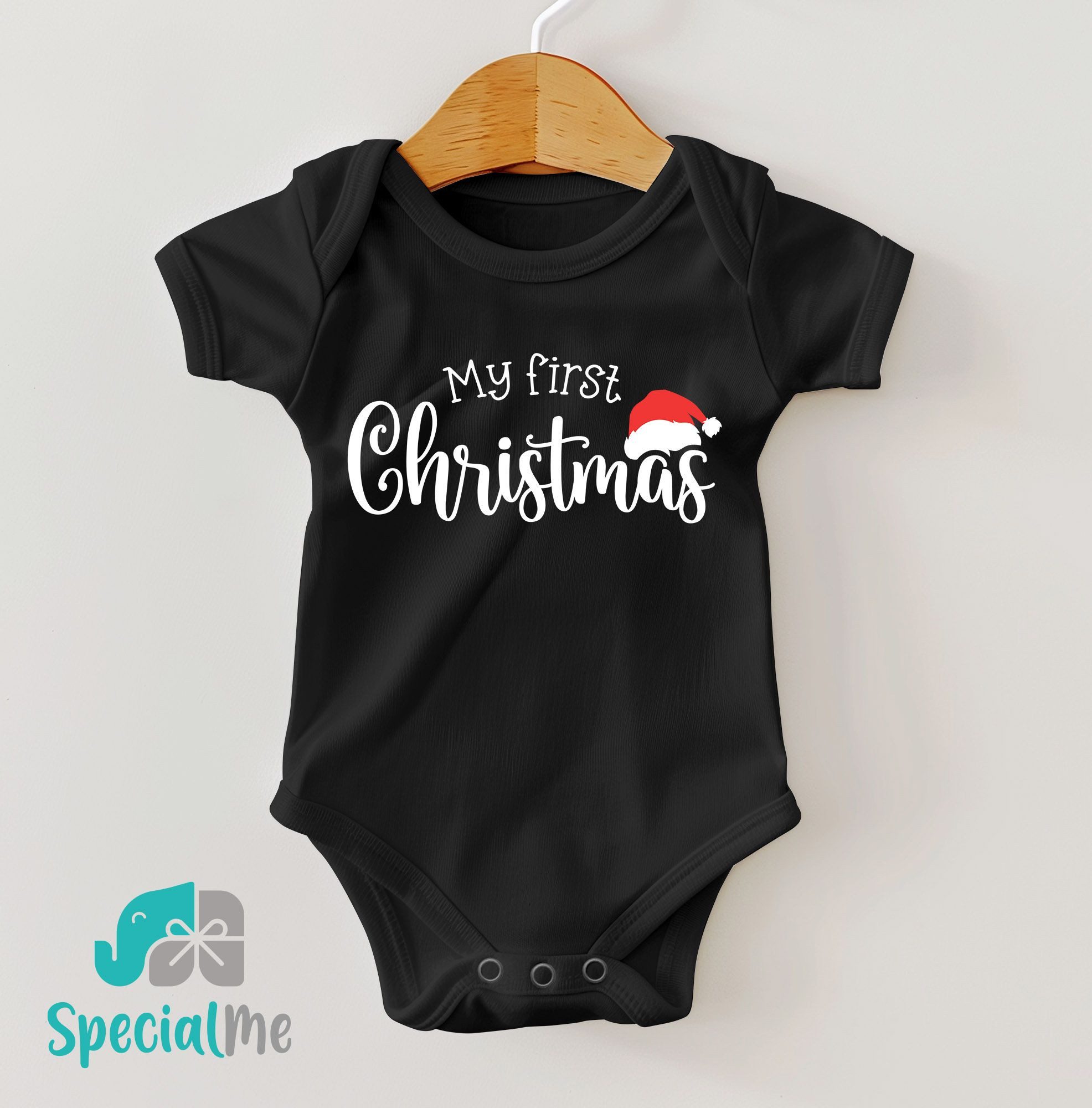 SpecialMe Body Baby Body kurzarm Weihnachten My first Christmas Schriftzug XMAS