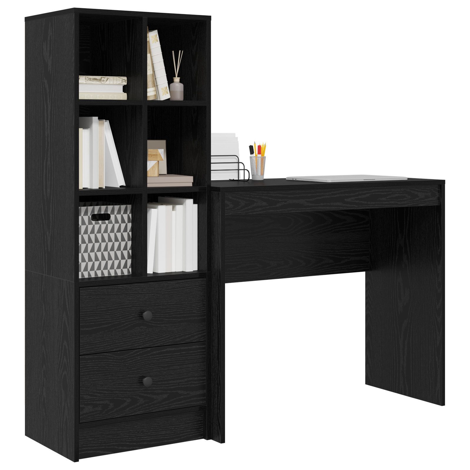 vidaXL Sideboard Schreibtisch mit Stauraum Schwarzeiche günstig online kaufen