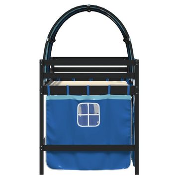 vidaXL Bett Kinderhochbett mit Tunnel Blau 90x200 cm Massivholz Kiefer