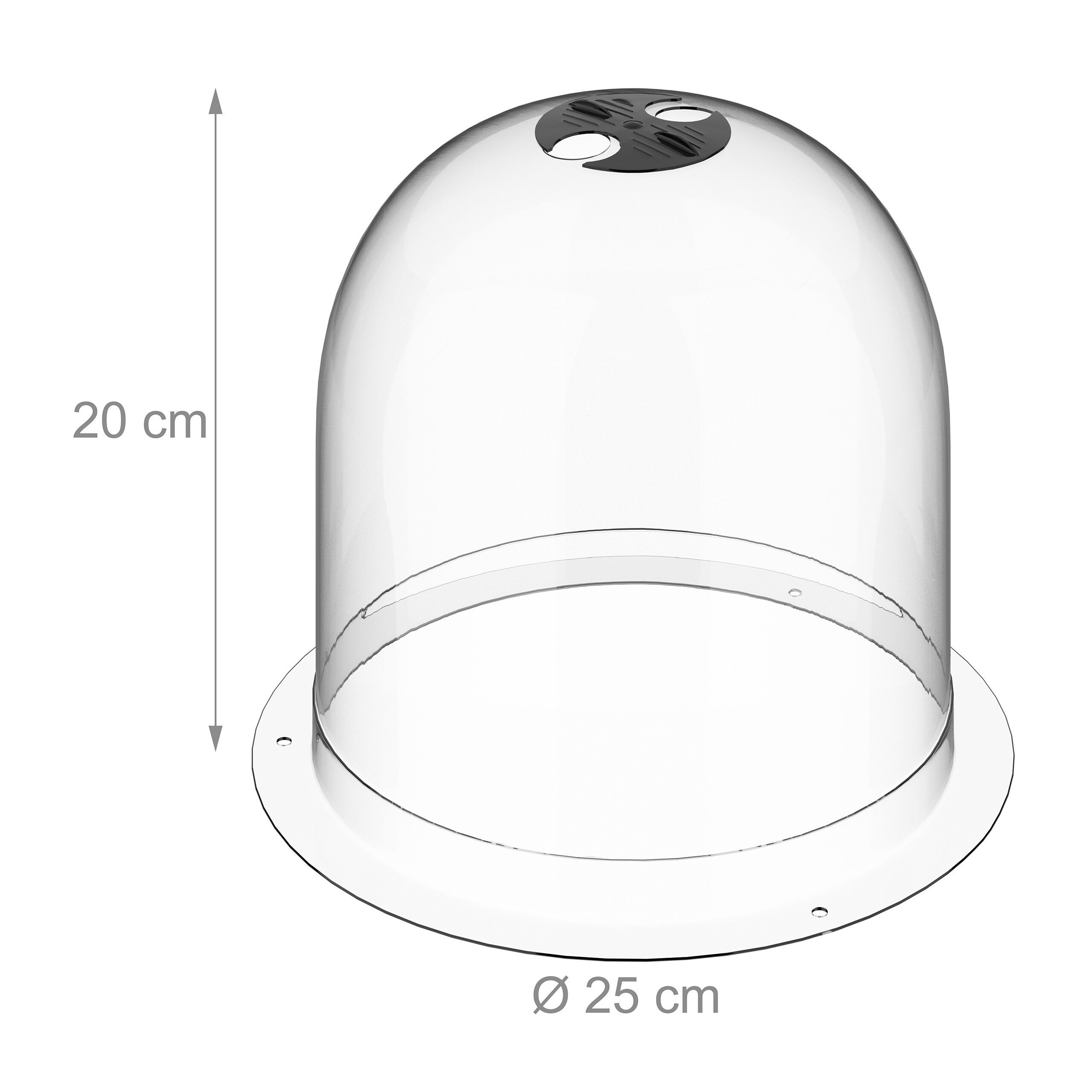 relaxdays Pflanzenschutzdach Anzuchthaube Glocke 10er Set, BxTxH: 25 x 25 x 20 cm, BxLxH: 25 x 25 x 20 cm, 10-St. – Bild 4 von 5