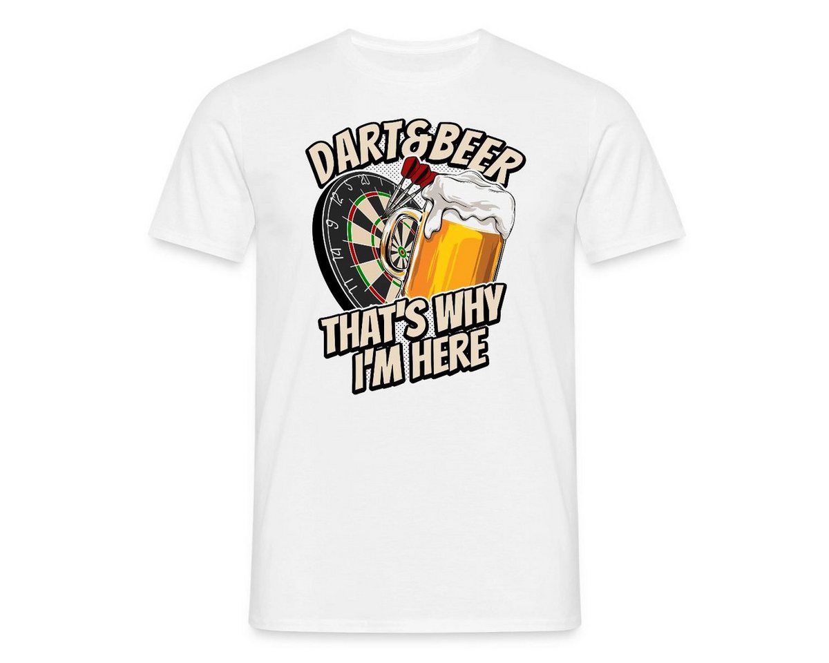 Spreadshirt T-Shirt Dart and Beer That's Why I'm Here Darts Fan Geschenk Männer T-Shirt (1-tlg)