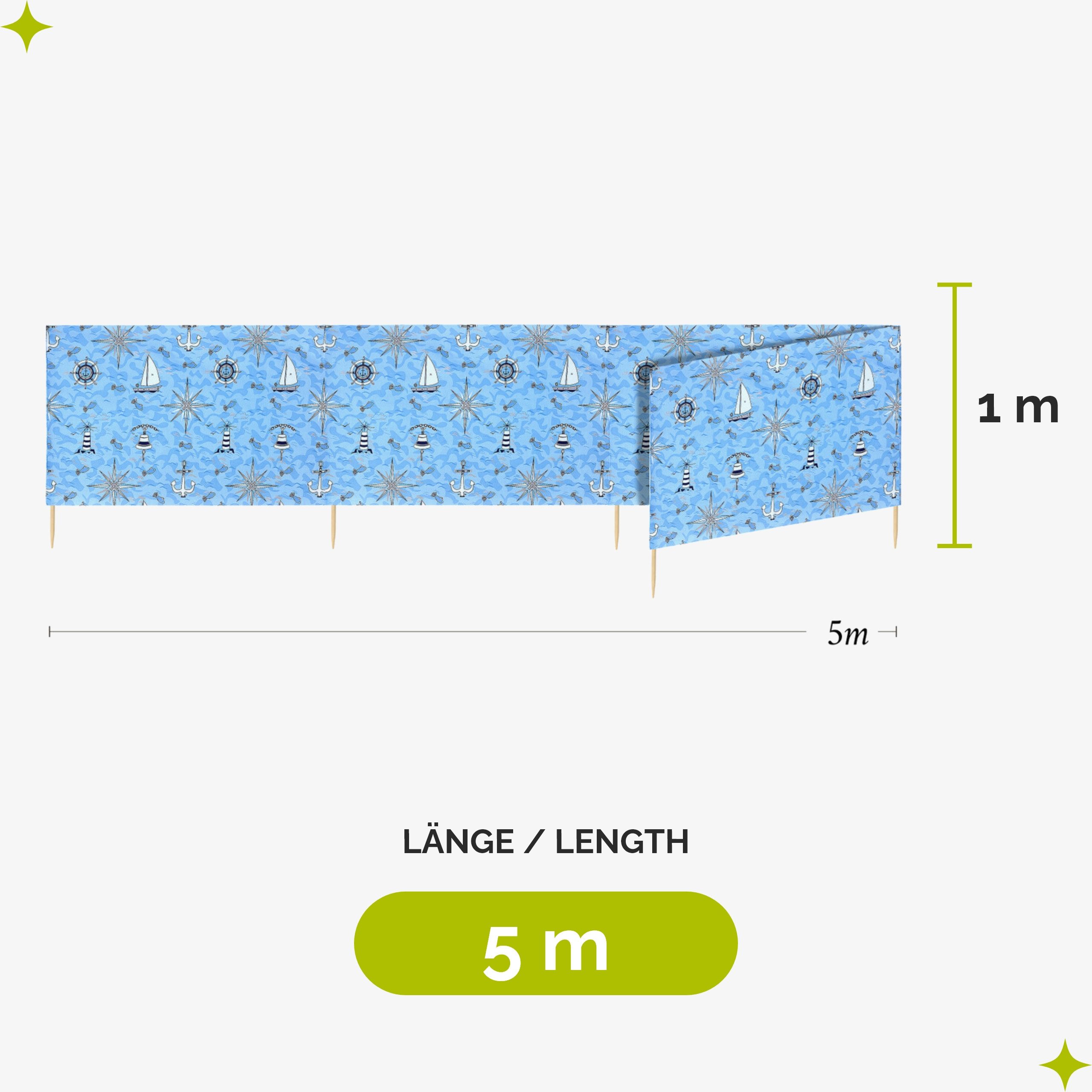 Garronda Windschutz Strand Sichtschutz 5m lang günstig online kaufen
