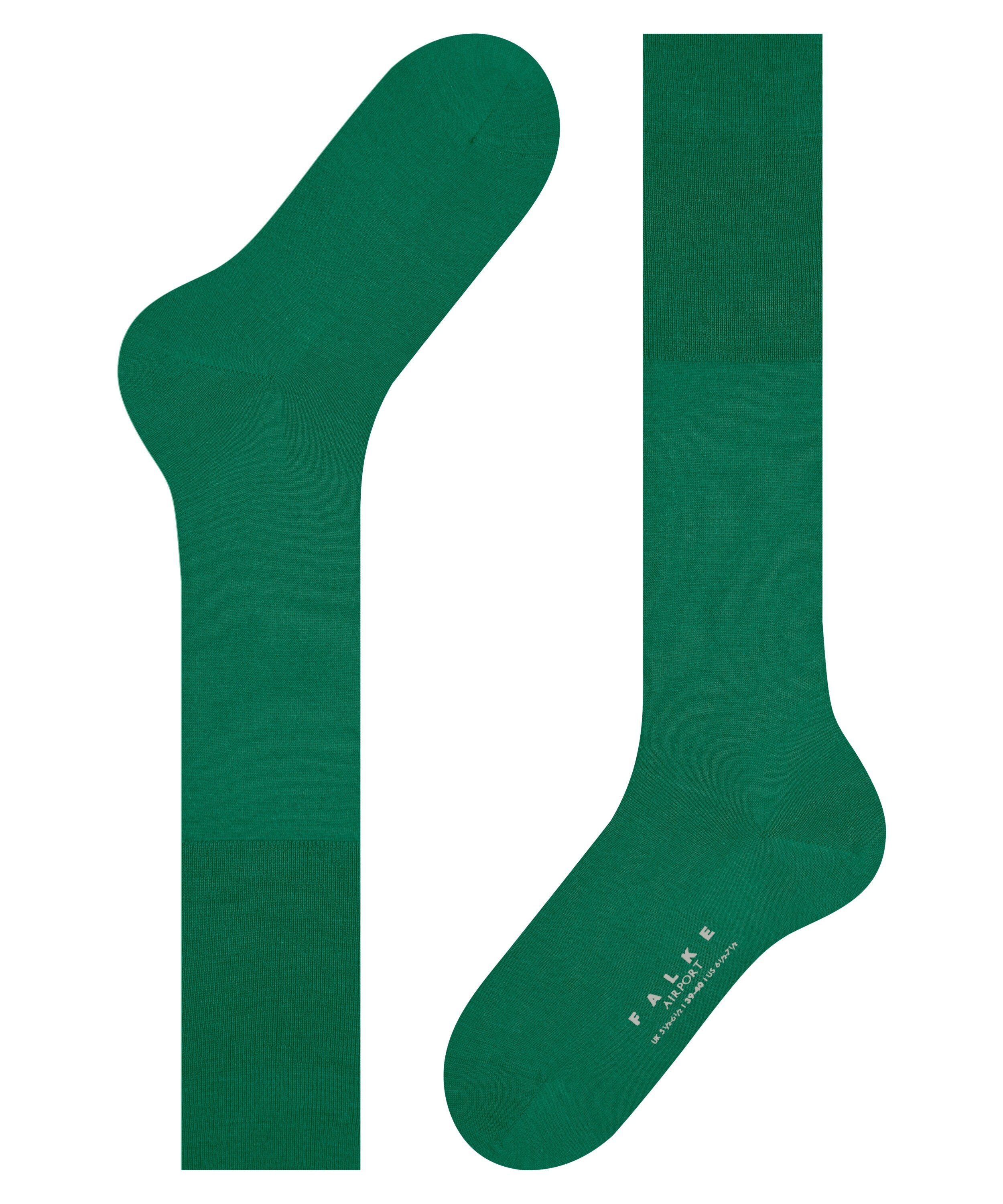 mit Airport Kniestrümpfe Schurwolle (1-Paar) FALKE emerald (7437)