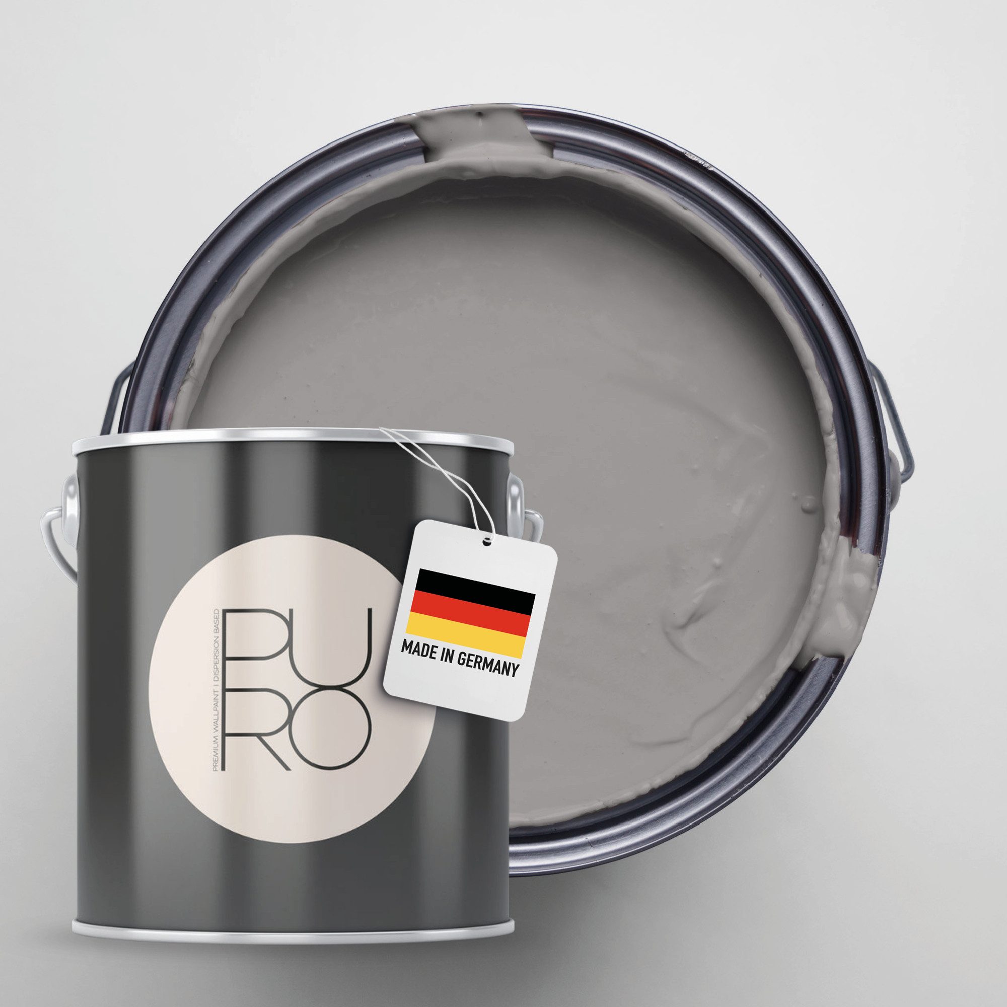 A.S. Création Wandfarbe Premium Innenwandfarbe PURO Tuchmatt cool grey, ideal für Wohnzimmer, Schlafzimmer, Flur und Küche, Farbwelt Grau