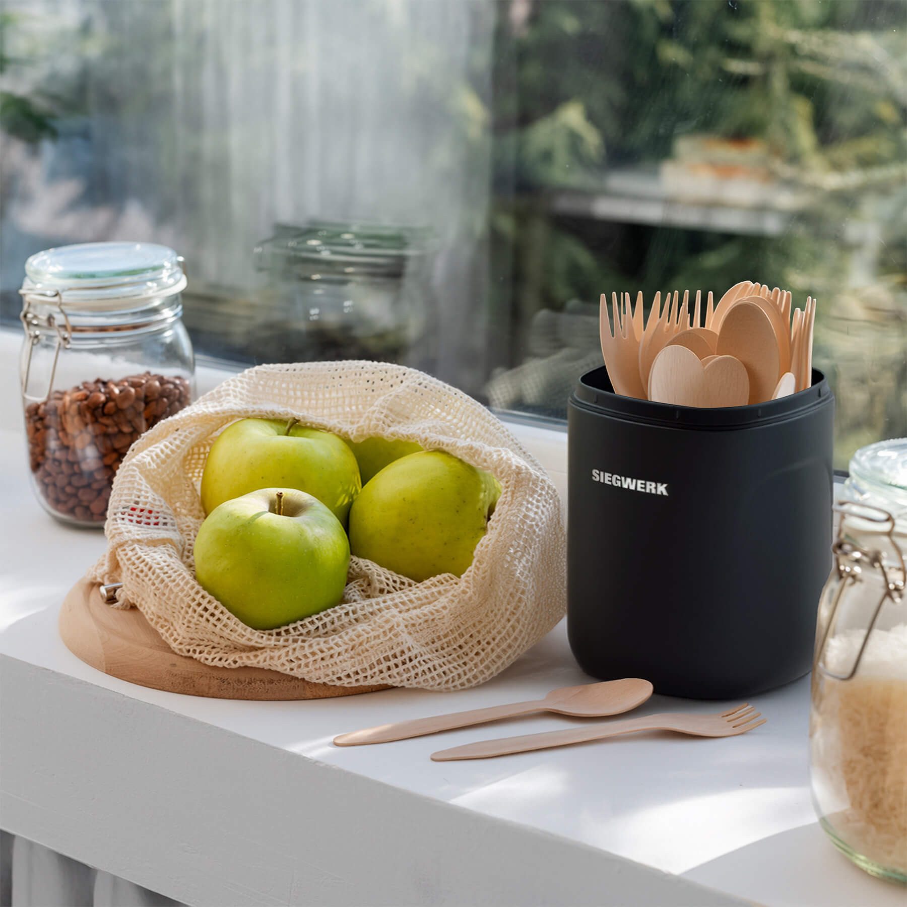 SIEGWERK Vorratsdose SIEGWERK - CUBO M 1,25l aus Metall kombinierbar, Stahlblech pulverbeschichtet