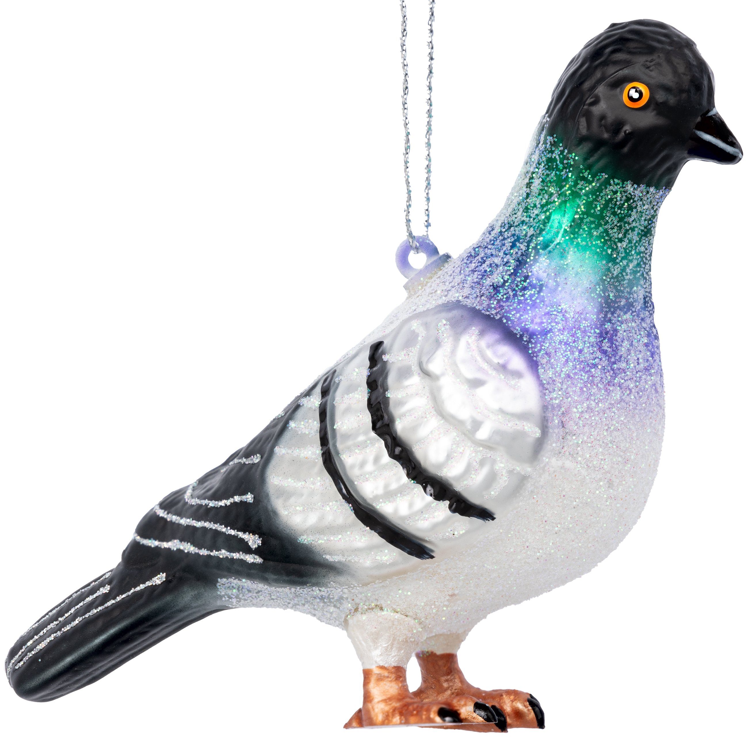 SIKORA Christbaumschmuck Taube besondere Weihnachtskugel Glas Anhänger – BS593, Christbaumschmuck Deko - traditionell, witzig & außergewöhnlich