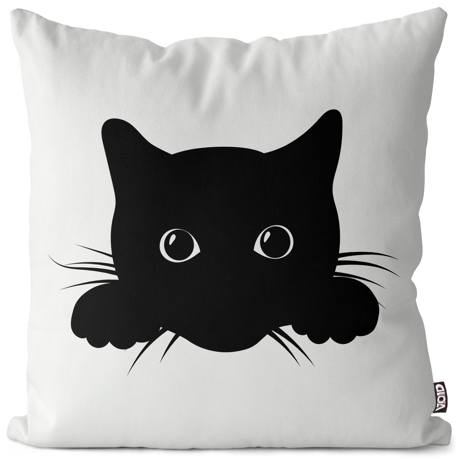 VOID (1 Hauskatze Sofa-Kissen Schwarze Süß Stück), Zucht Pfote Cat Katzenbaby Haustier Spielzeug Kuscheltier Kissenbezug, Natur Tier Katze Kätzchen