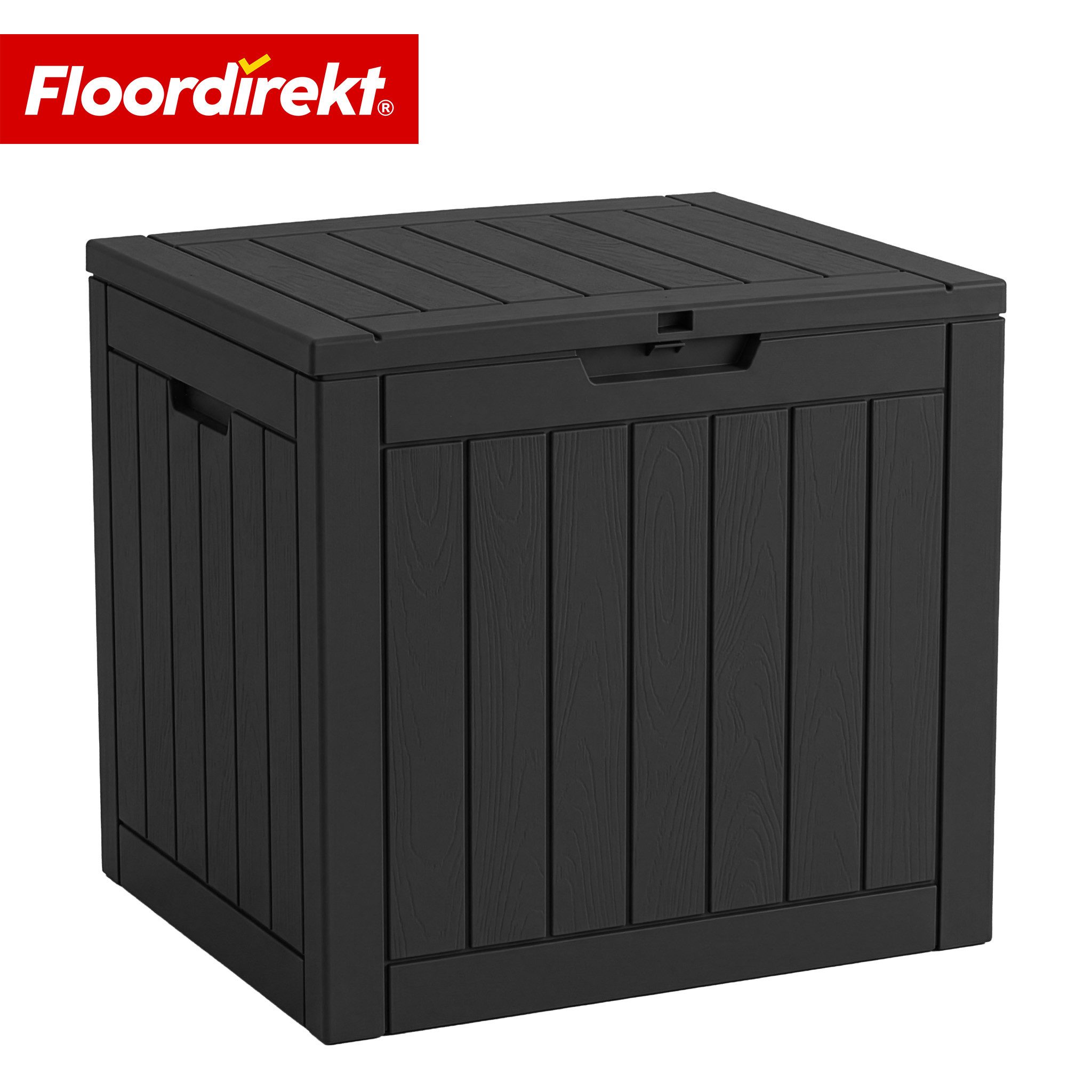 Floordirekt Gartenbox Floordirekt Gartenbox Holz-Optik wetterfeste Kissenbox 118L 270L 300L (Vorrichtung für Vorhängeschloss), Robuste Holz-Optik in Anthrazit oder Braun