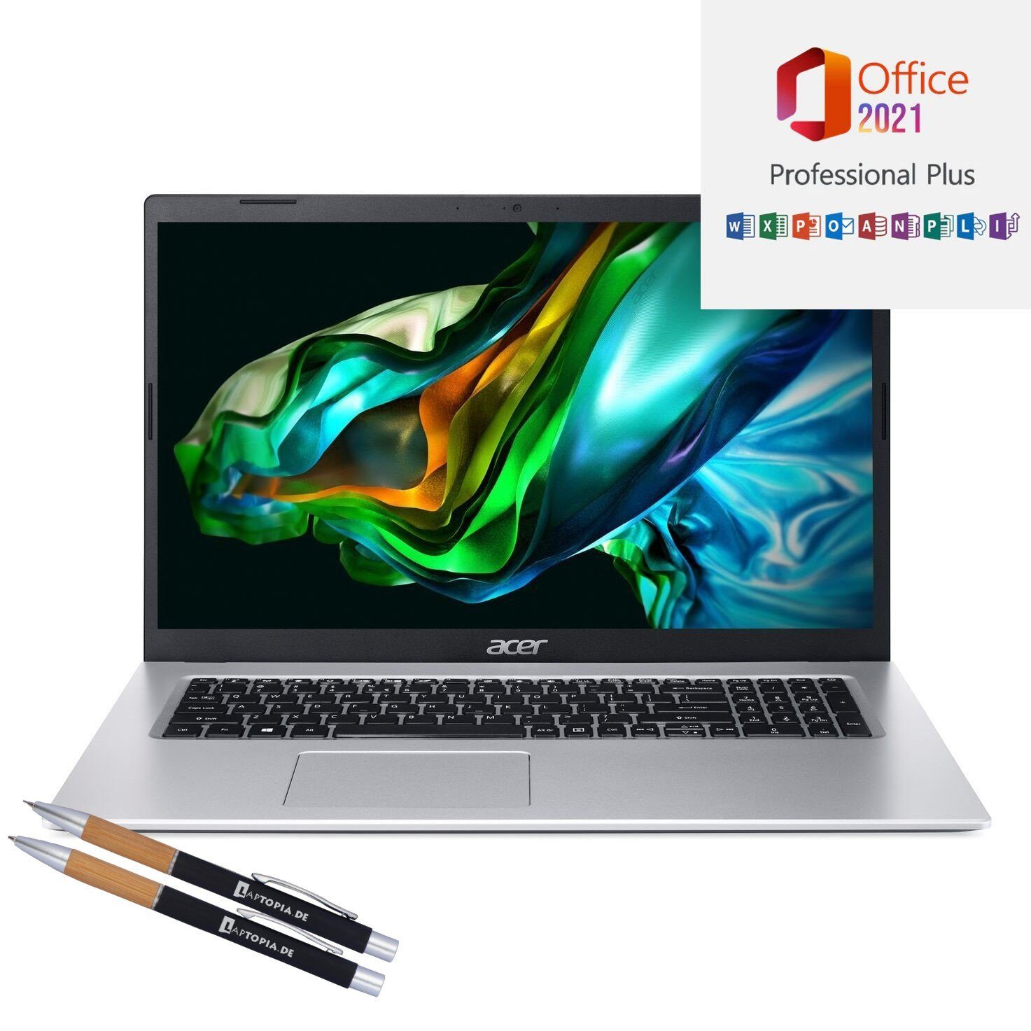 Acer Aspire A317-53, 32GB RAM, Notebook (44,00 cm/17.3 Zoll, Intel Core i5  1135G7, 0 GB HDD, 256 GB SSD, Windows 11 Pro und Microsoft Office 2021  Professional)