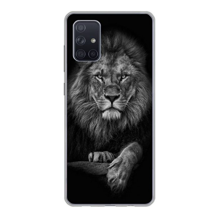 MuchoWow Handyhülle Löwe - Tiere - Schwarz - Weiß Handyhülle Samsung Galaxy A51 5G Smartphone-Bumper Print Handy