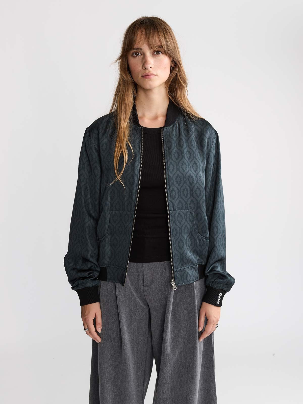 Yahmo Bomberjacke Ruth Reversible Bomber Jacket Opal/Black wendbar
