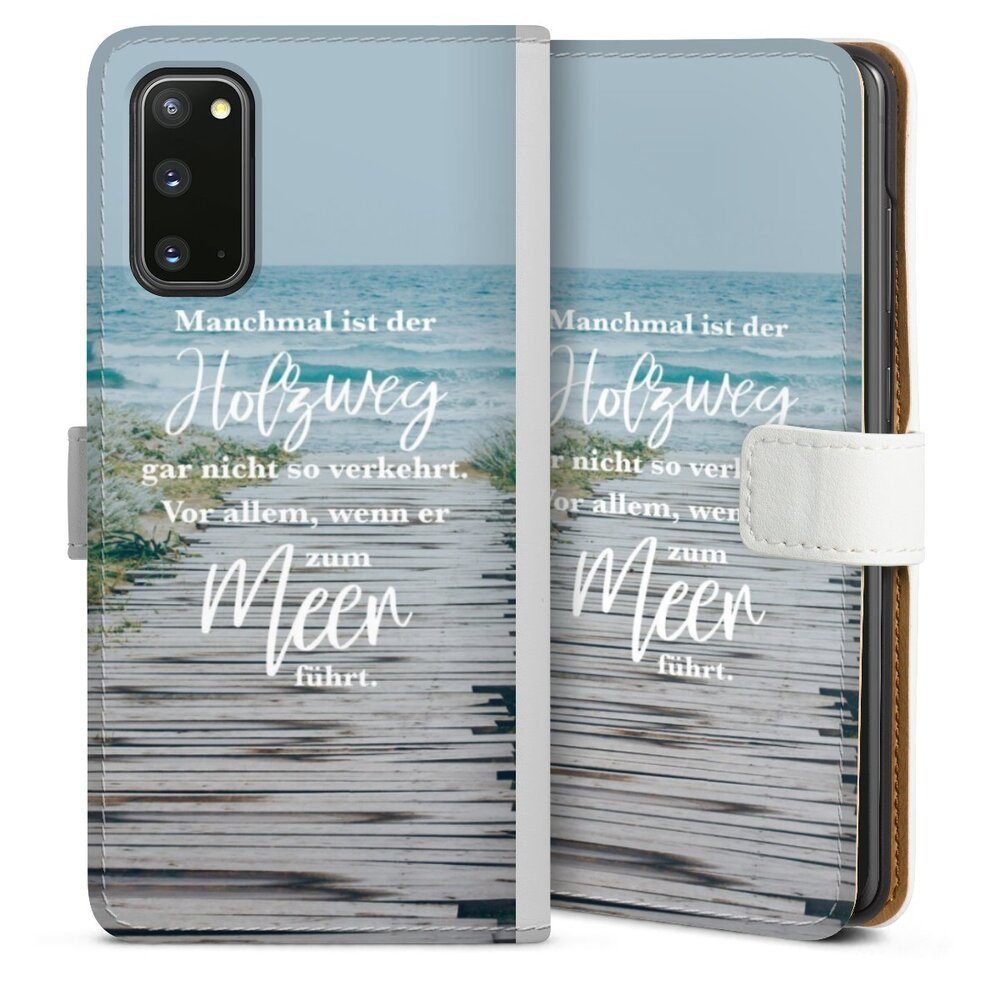 DeinDesign Handyhülle »Holzweg«, Hülle, Handy Flip Case, Wallet Cover
