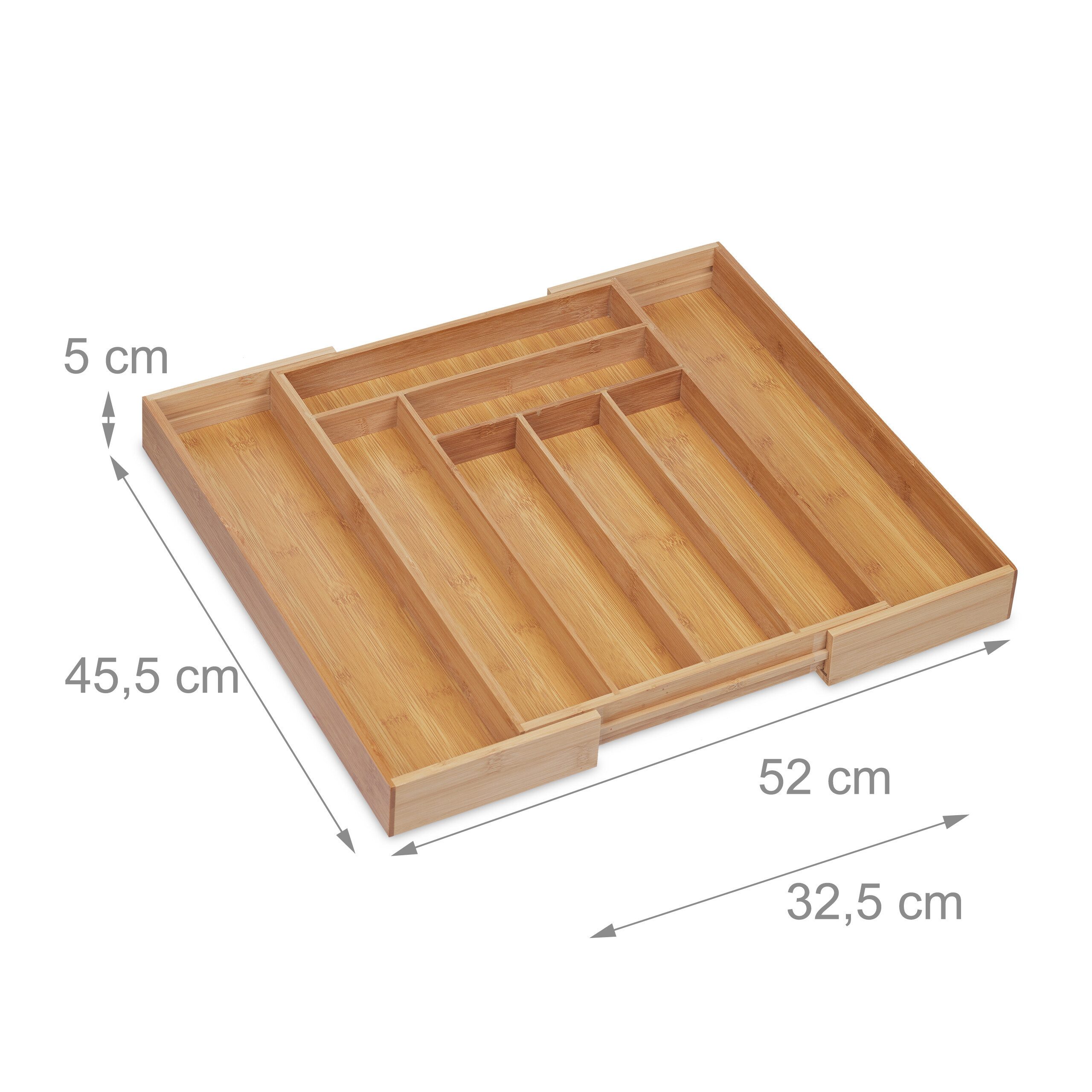 relaxdays Besteckkasten Ausziehbarer Besteckkasten aus Bambus günstig online kaufen