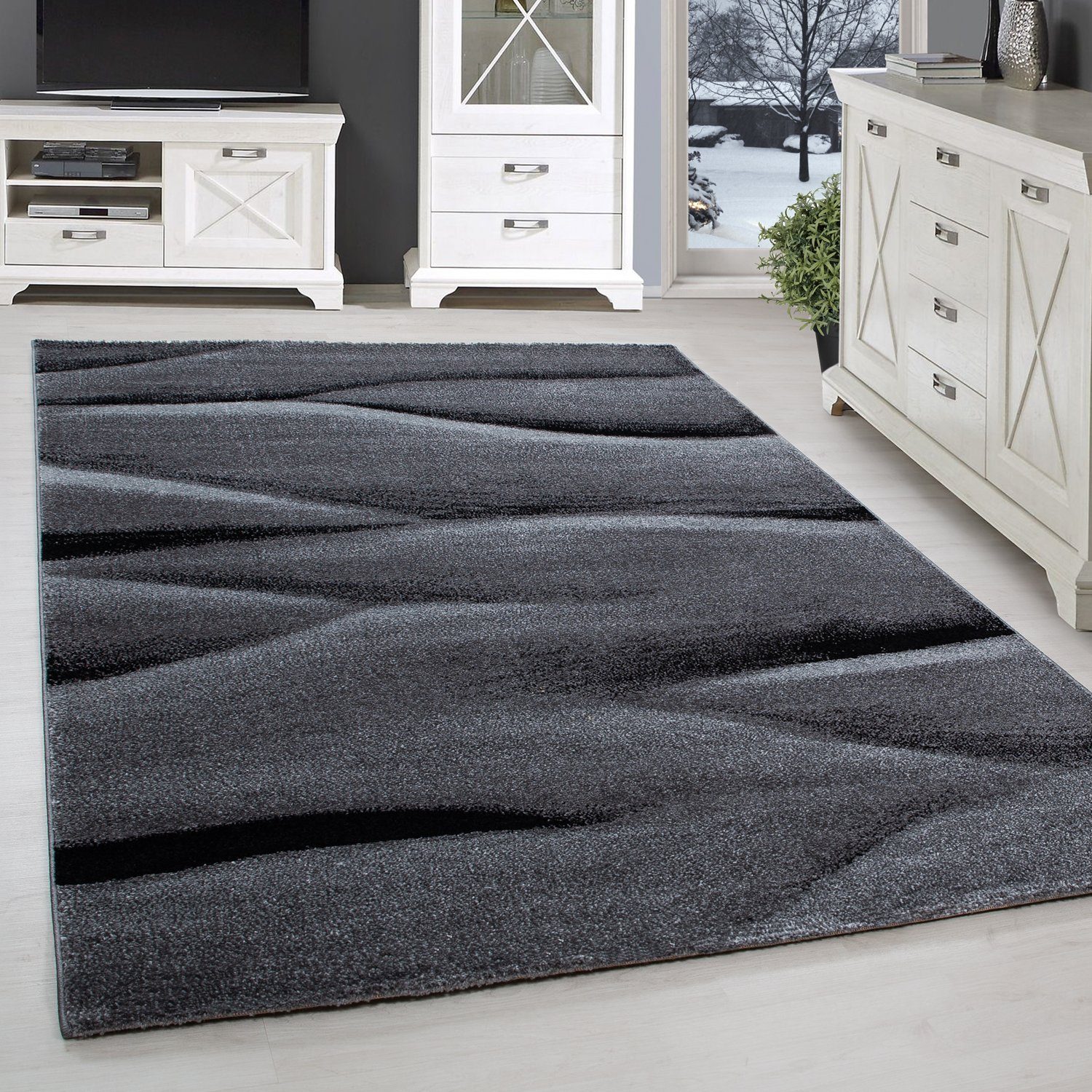 SIMPEX24 Teppich Ombre Design, Läufer, Höhe: 11 mm, Kurzflor Teppich Wohnzi günstig online kaufen