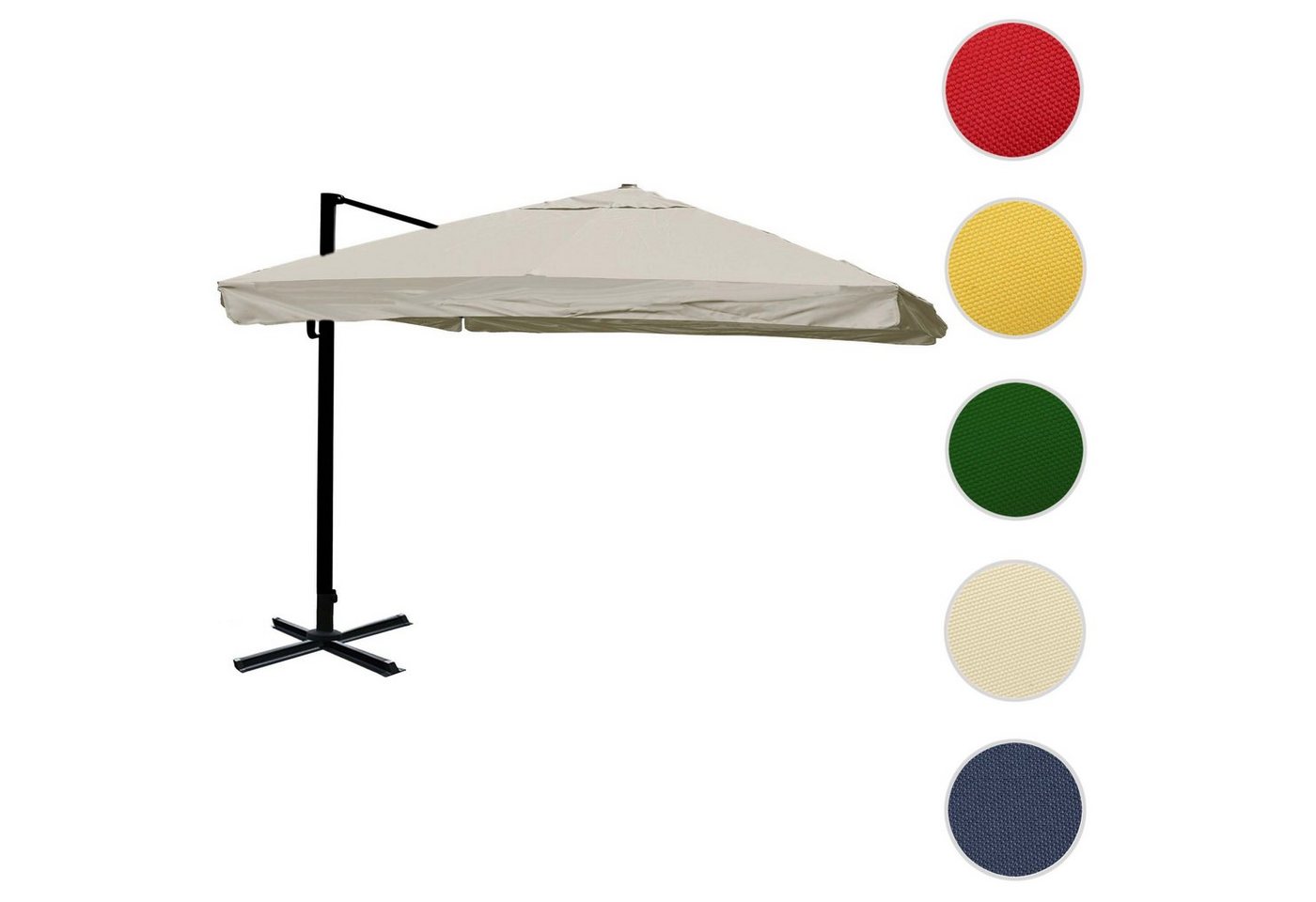 Thumbnail - MCW Ampelschirm MCW-A96-17, LxB: 350x350 cm, Inklusive Bodenkreuz, Mit 5-facher Höhen-/ Neigungswinkelverstellung