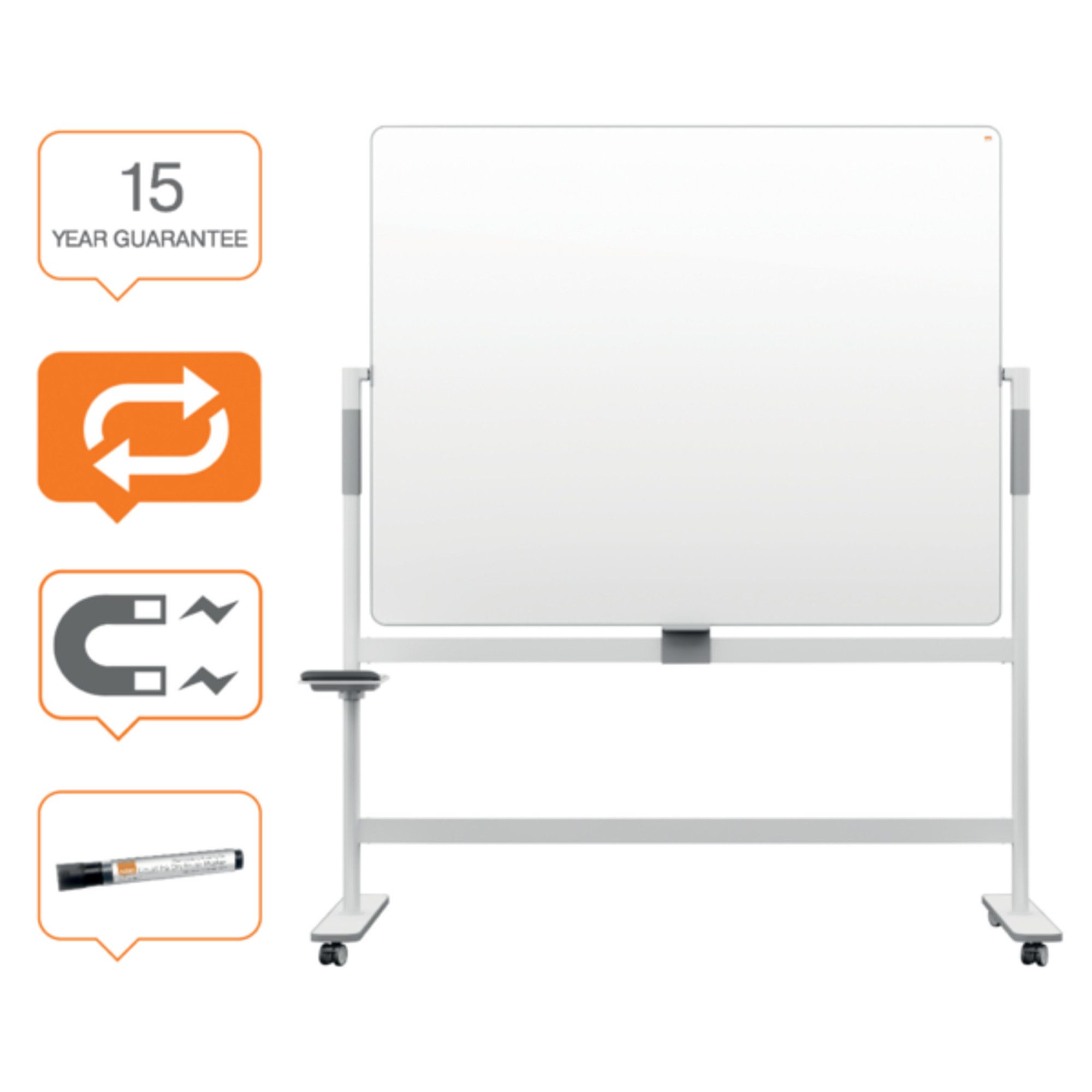 NOBO Magnettafel Whiteboard Move & Meet 1915645 150x120cm