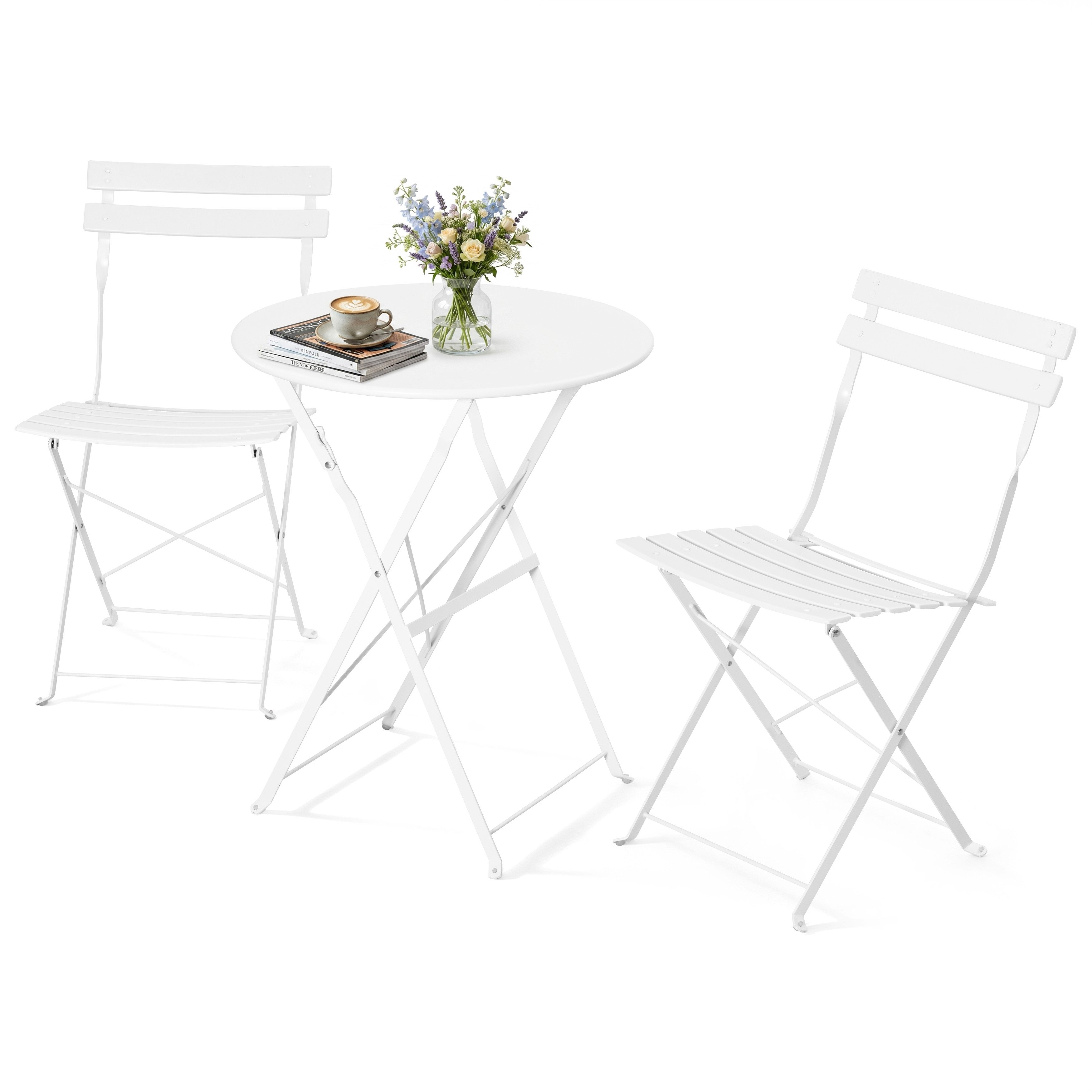 Avestar Bistrotisch Avestar 3-teiliges Bistro-Set klappbar E-beschichtet