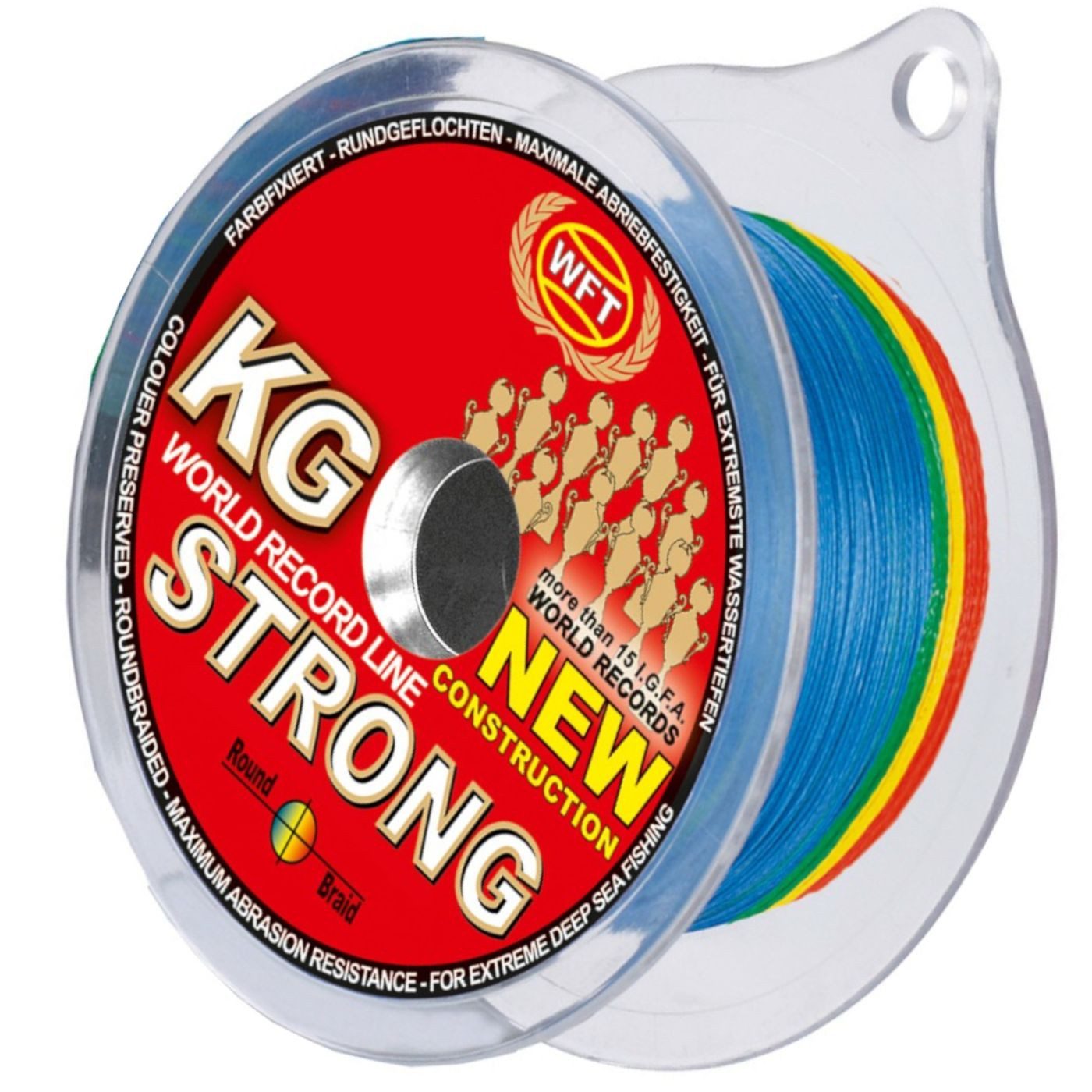 Angelschnur WFT KG Strong Multicolor 0,22mm 32kg - 540m geflochtene Schnur
