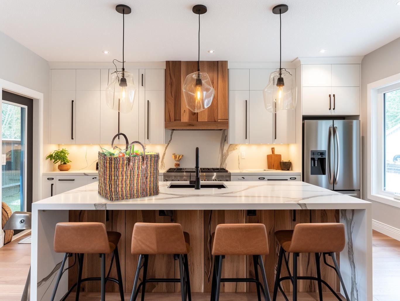 Kobolo Shopper Seegrastasche Seegras Lederhenkel bunt 45x18x32 cm (1-tlg) günstig online kaufen