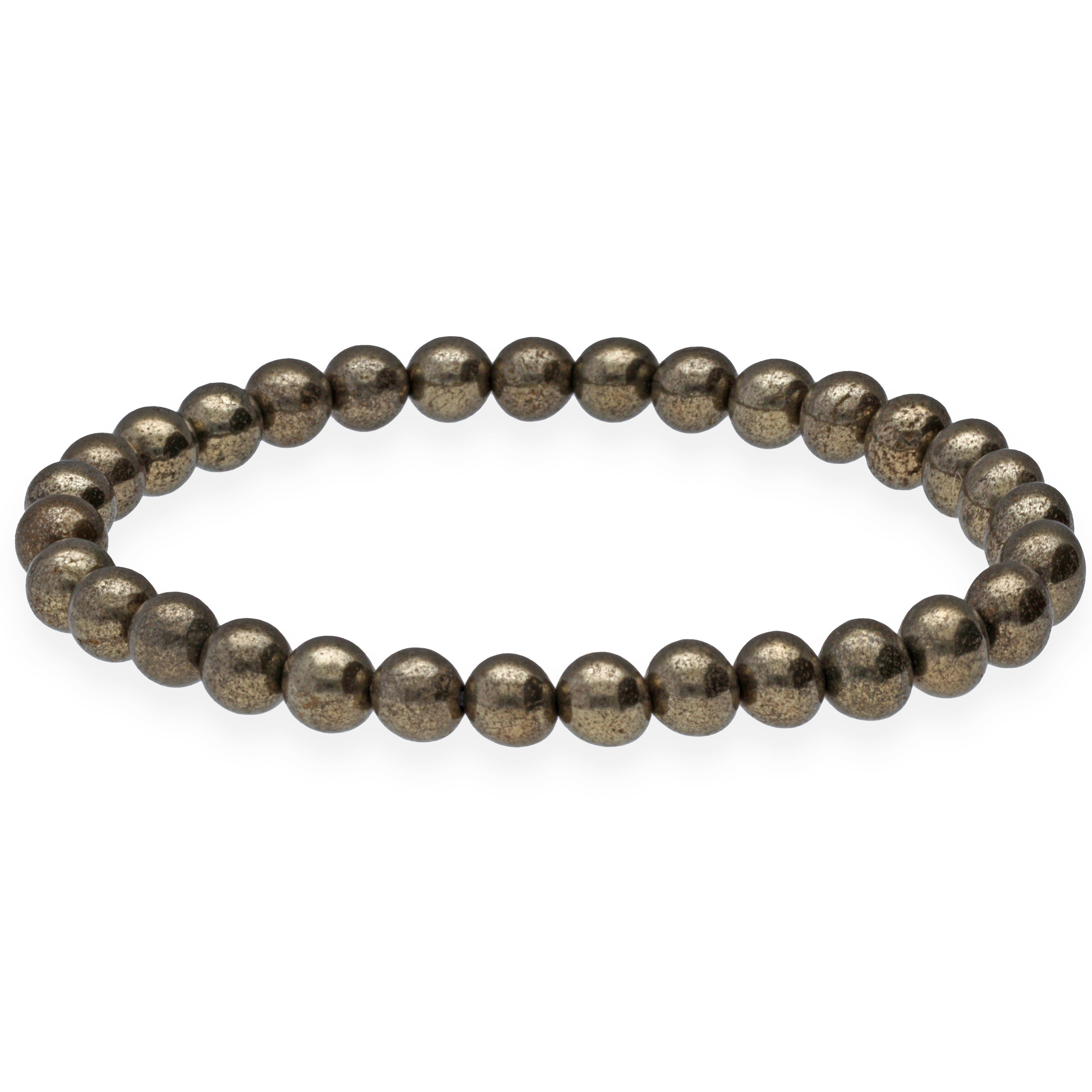 Lebensquelle Plus Armband Pyrit Kugelarmband, 6 mm