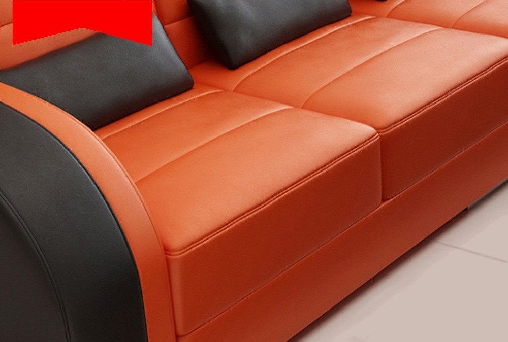 Xlmoebel Ecksofa Eckledersofa Bergamo in modernem Design und großzügigem Platzangebot, Ecksofa, Hergestellt in Europa