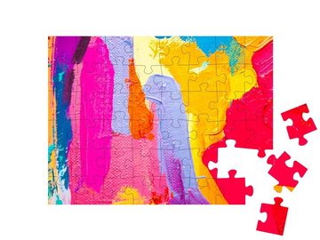 puzzleYOU Puzzle Abstraktes Ölgemälde auf Leinwand, 48 Puzzleteile, puzzleYOU-Kollektionen Abstrakt, Kunst & Fantasy