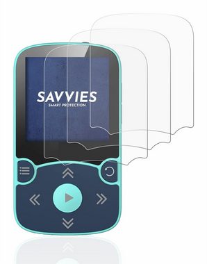 Savvies Schutzfolie für AGPtek A65X MP3 Player with clip, Displayschutzfolie, 6 Stück, Folie klar