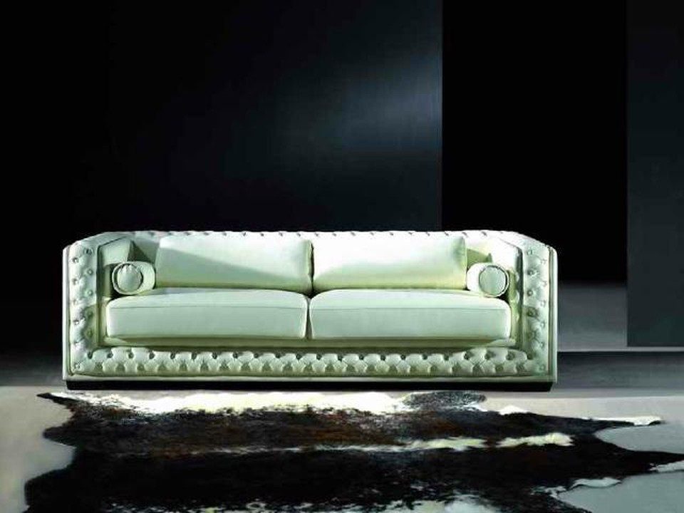 Xlmoebel Chesterfield-Sofa Chesterfield Ledersofa 3-Sitzer in elegantem Design, 1 Teile, Made in Europa