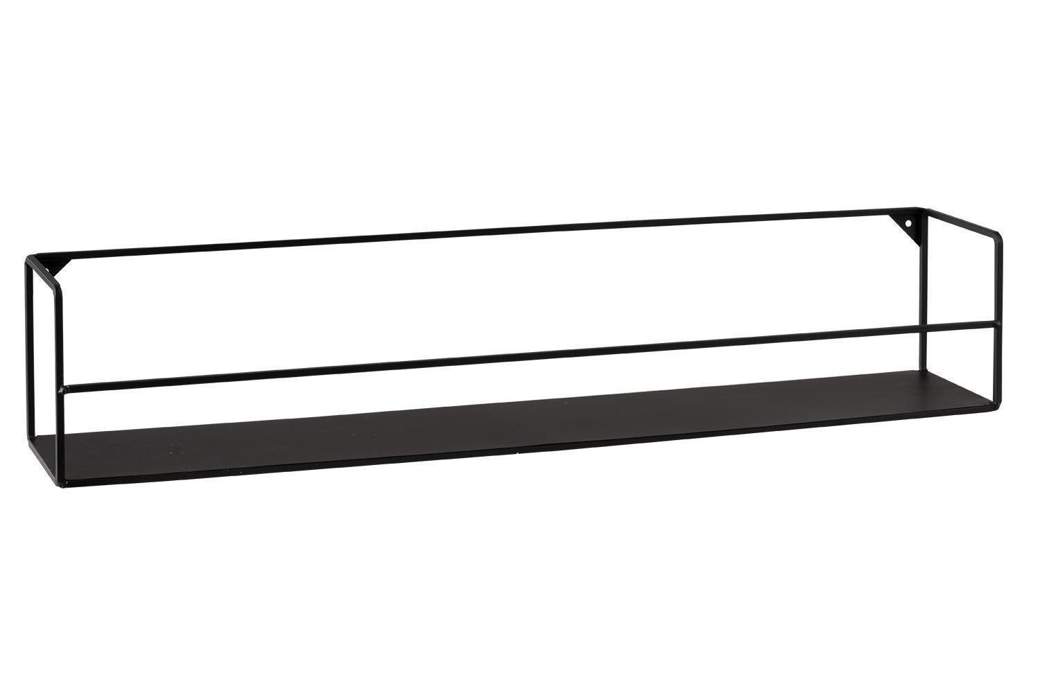 Home4You Wandregal, 83 x 16 cm, Schwarz, Metall, mit Ablage, ohne Befestigungsmaterial