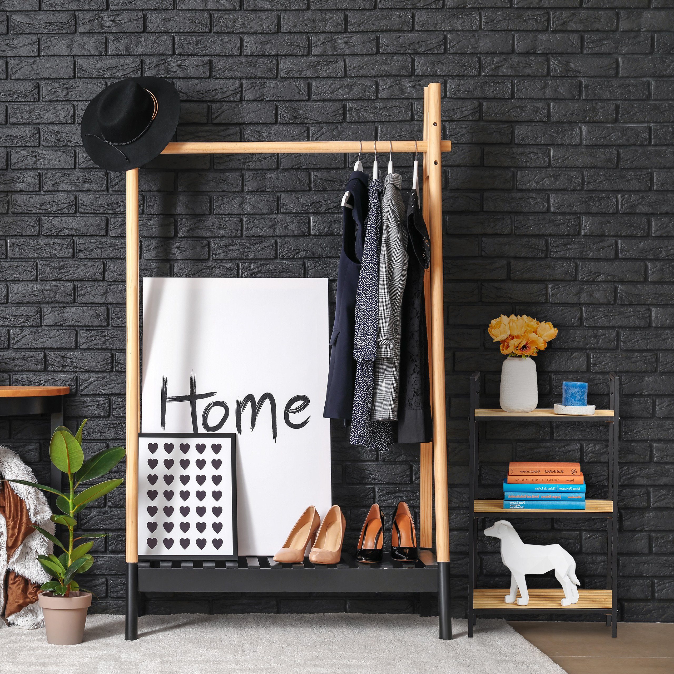 relaxdays Standregal aus Bambus & Metall, 3 günstig online kaufen