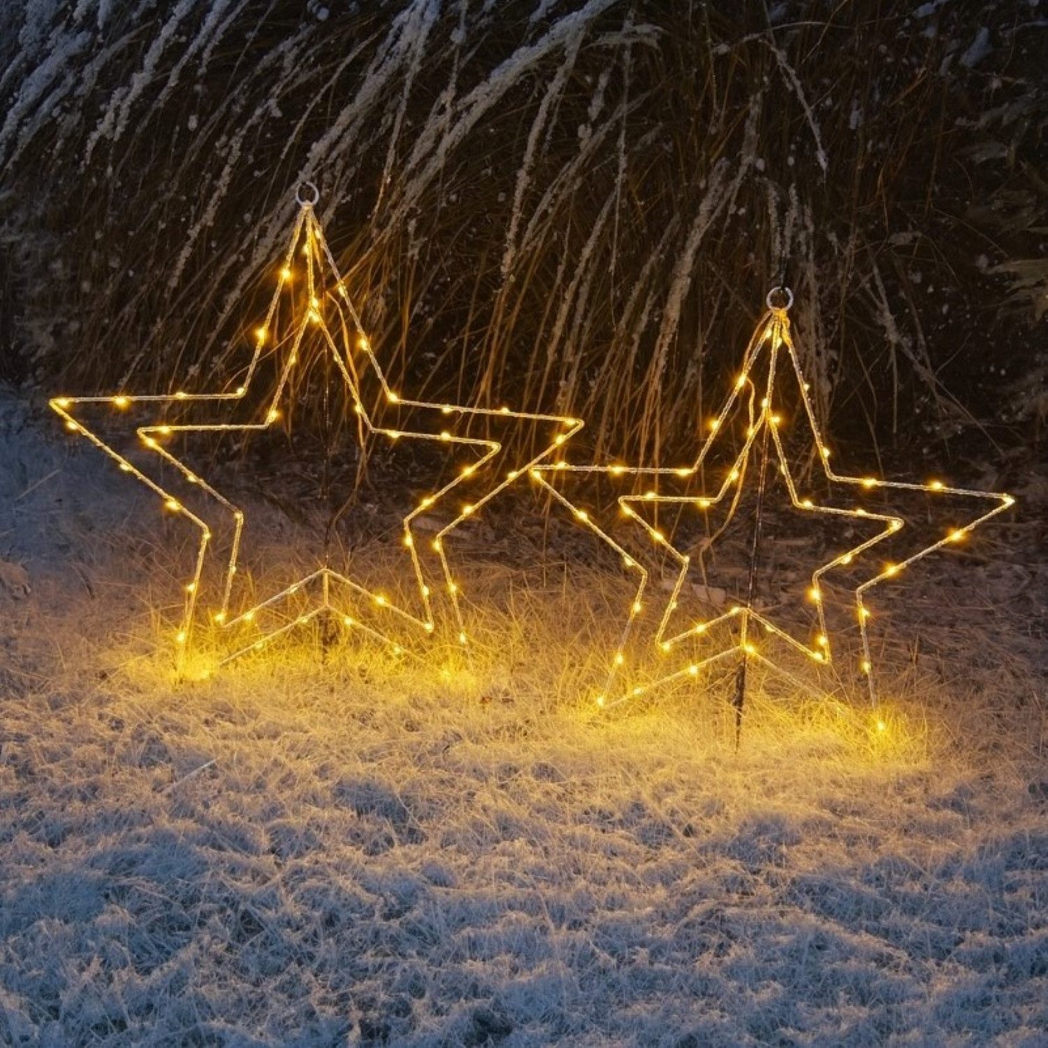 Online-Fuchs Dekostern - 2 Sterne mit LED-Lichterkette & Timer - Weihnachts günstig online kaufen