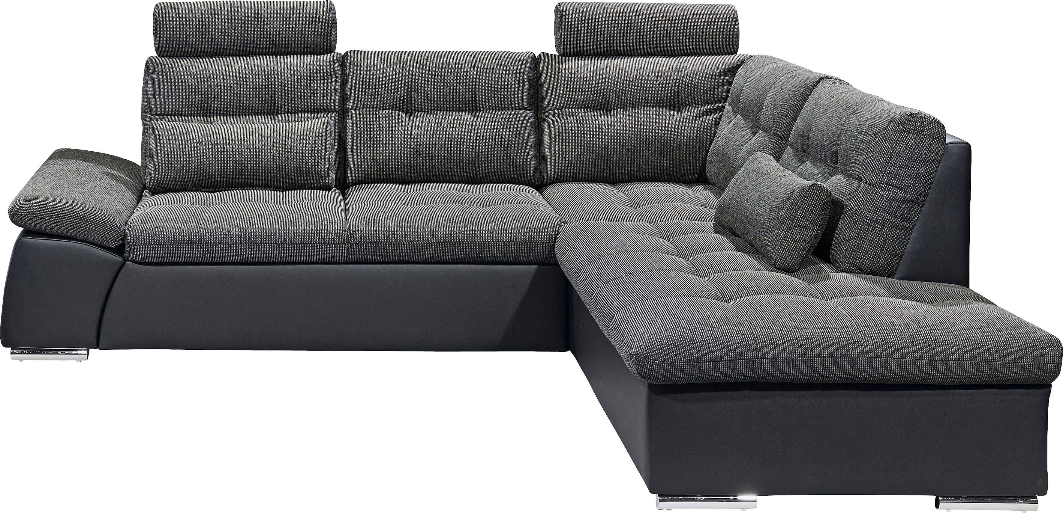 ED EXCITING DESIGN Ecksofa "Jakarta L-Form", mit Bettfunktion, Armteilverst günstig online kaufen