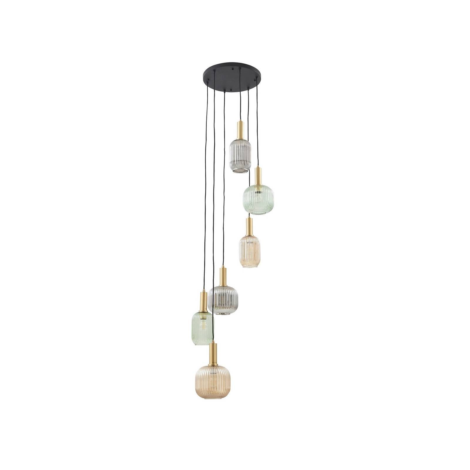 Lindby Hängeleuchte Doroteo, Glas Alu IP20, 6 x 15 W LED