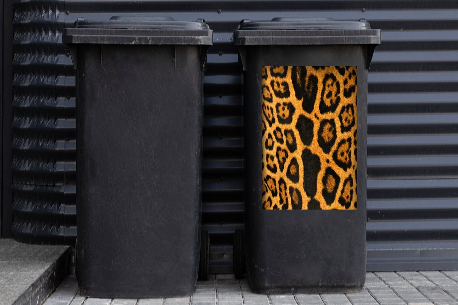 MuchoWow Wandsticker Leopard - Mülleimer-aufkleber, Pantherdruck (1 - Sticker, Mülltonne, Container, St), Pelz Abfalbehälter