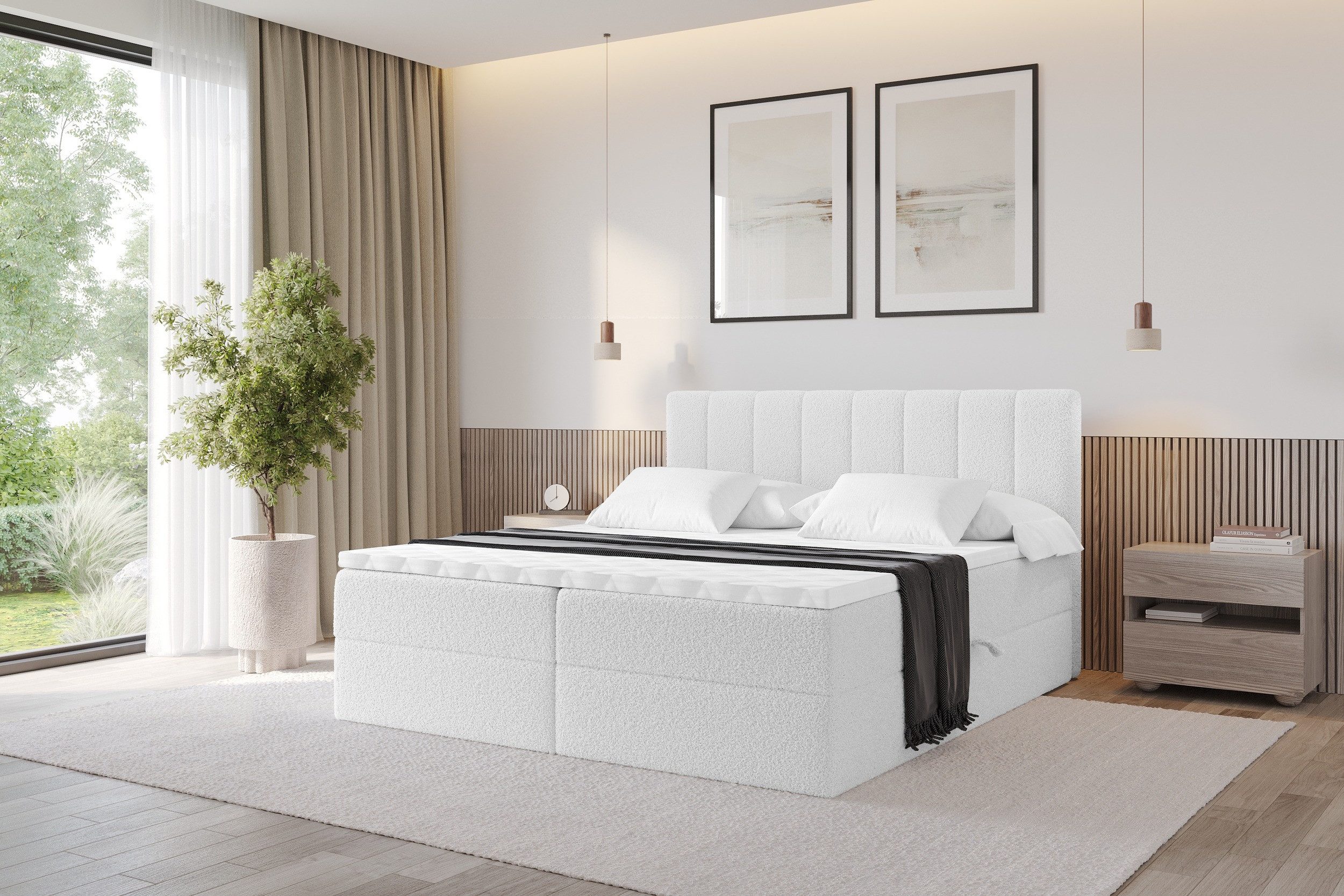 ALTDECOR Boxbett OTTA (Multipocket-Matratze H4, H3 Matratze Bonellfederung, Topper, Kopfteil), Boxbett, Boxspringbett,Doppelbett