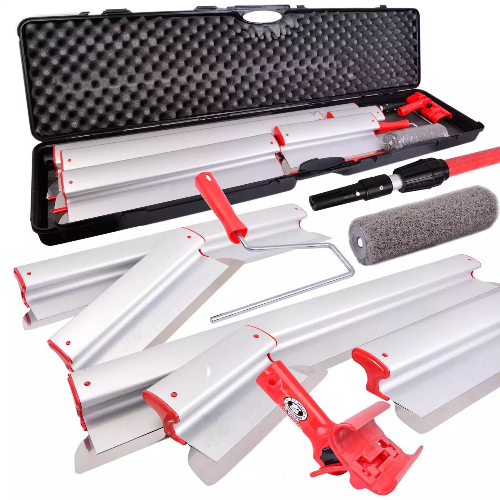 ConToo Flächenspachtel 10-teilig SET Koffer Ergoplane Flächenspachtel Adapter Rollspachtel