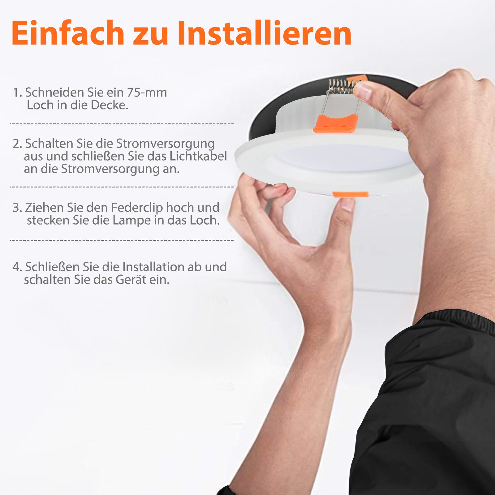 Clanmacy LED Einbaustrahler 20St. LED Einbaustrahler 5W KaltWeiß 400LM Deckenleuchte Einbauleuchte