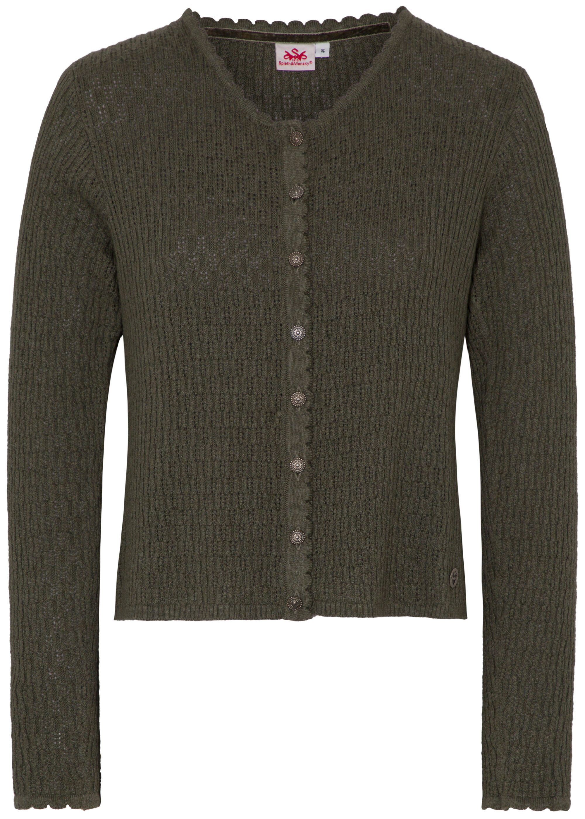 Spieth & Wensky Strickjacke Gertrud mit Rundhalsausschnitt