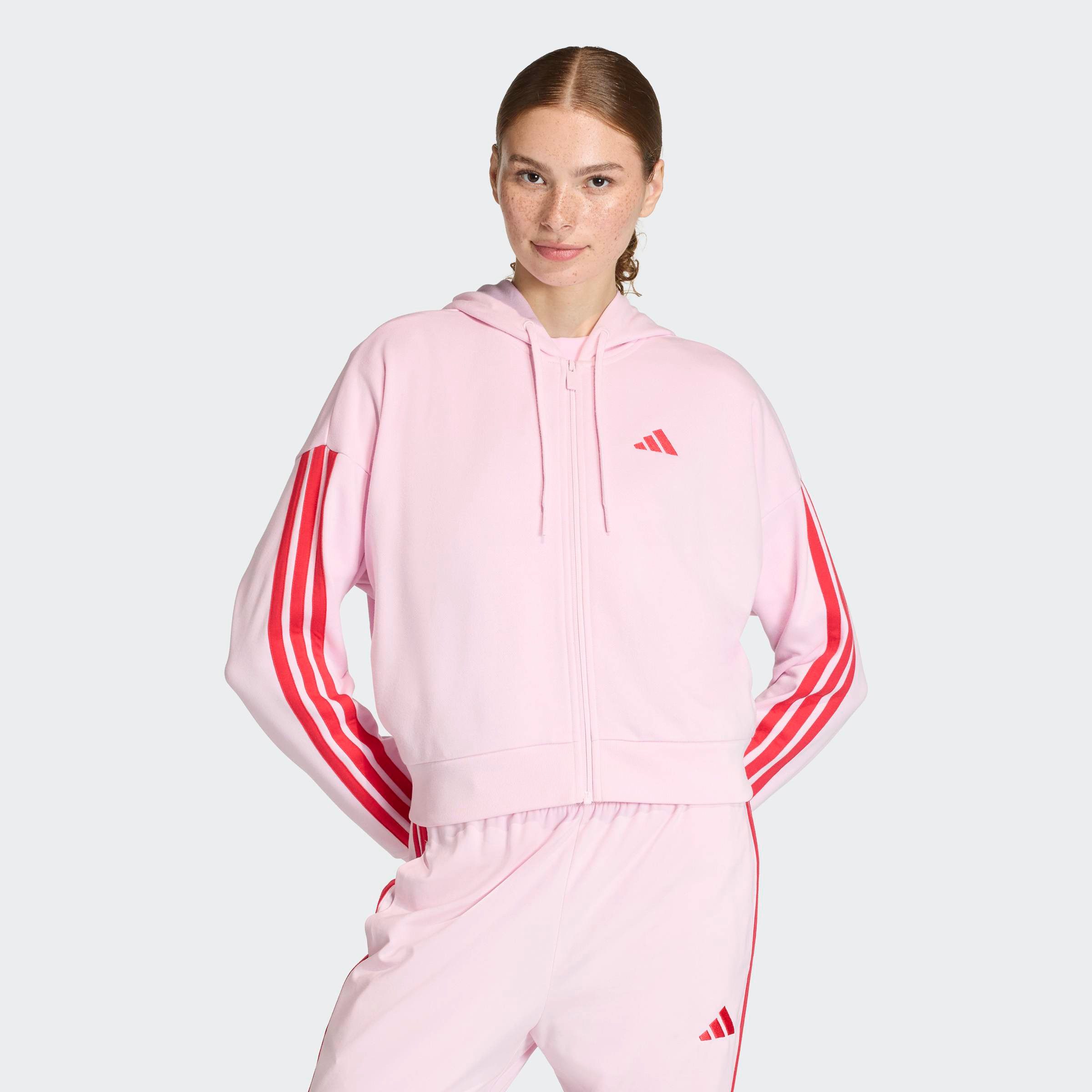 adidas Sportswear Kapuzensweatshirt ESSENTIALS 3-STREIFEN FRENCH TERRY