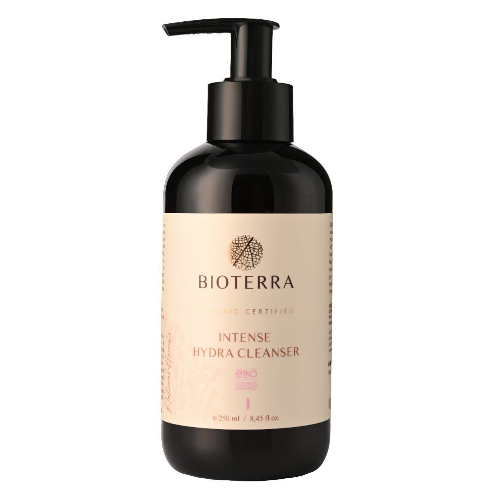 BIOTERRA Gesichtsreinigungsgel Bio Intensiv Feuchtigkeits Gesichtsreiniger 250ml für trockene Haut, 1-tlg., 250 ml, reinigt Porentief, feuchtigkeitsspendend, antibakteriell