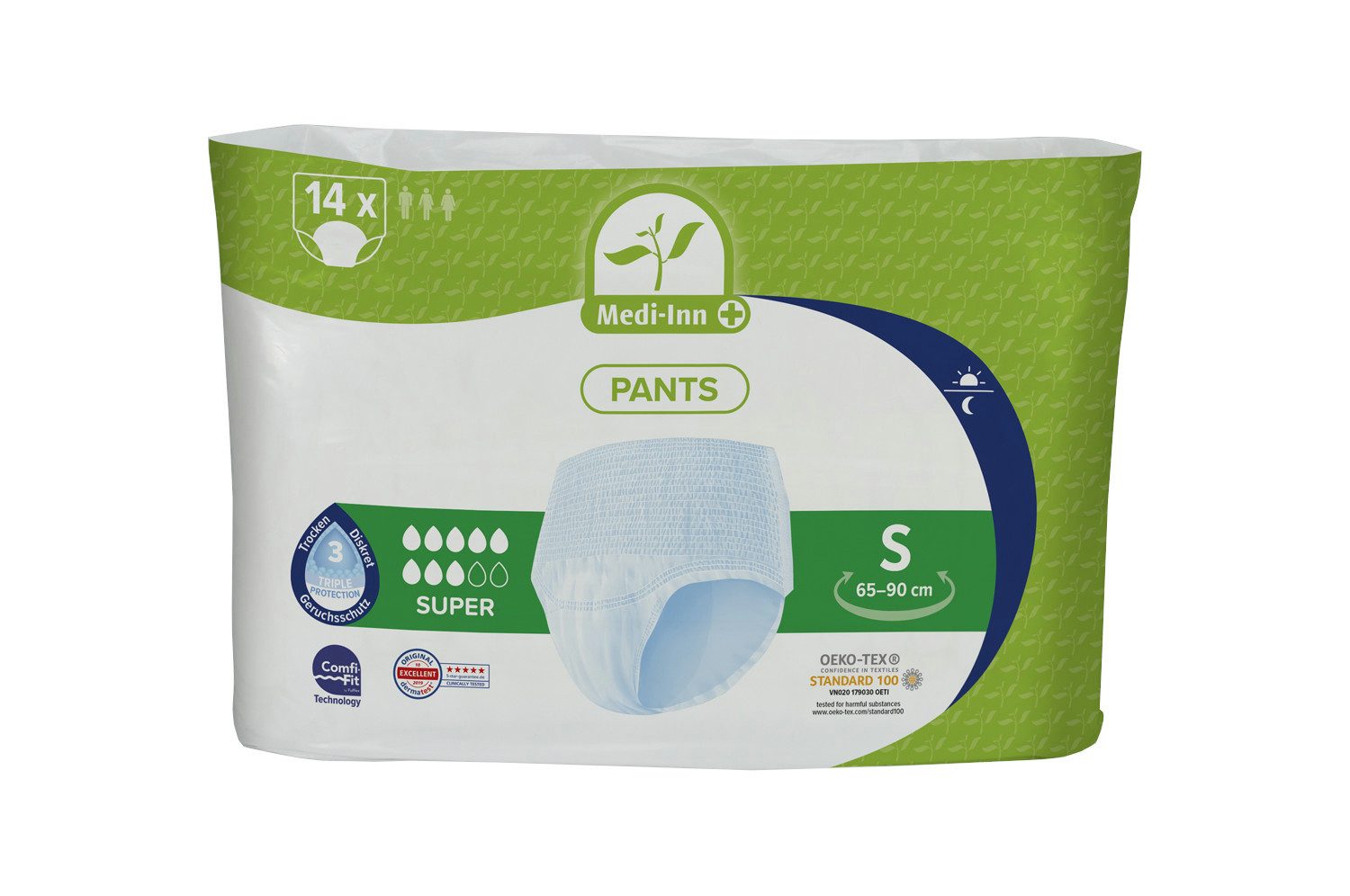Medi-Inn Windeln Pants SUPER Inkontinenz-Pants, diskreter Schutz, hohe Saugstärke (56-St), Unisex-Passform, geruchsbindend, atmungsaktiv