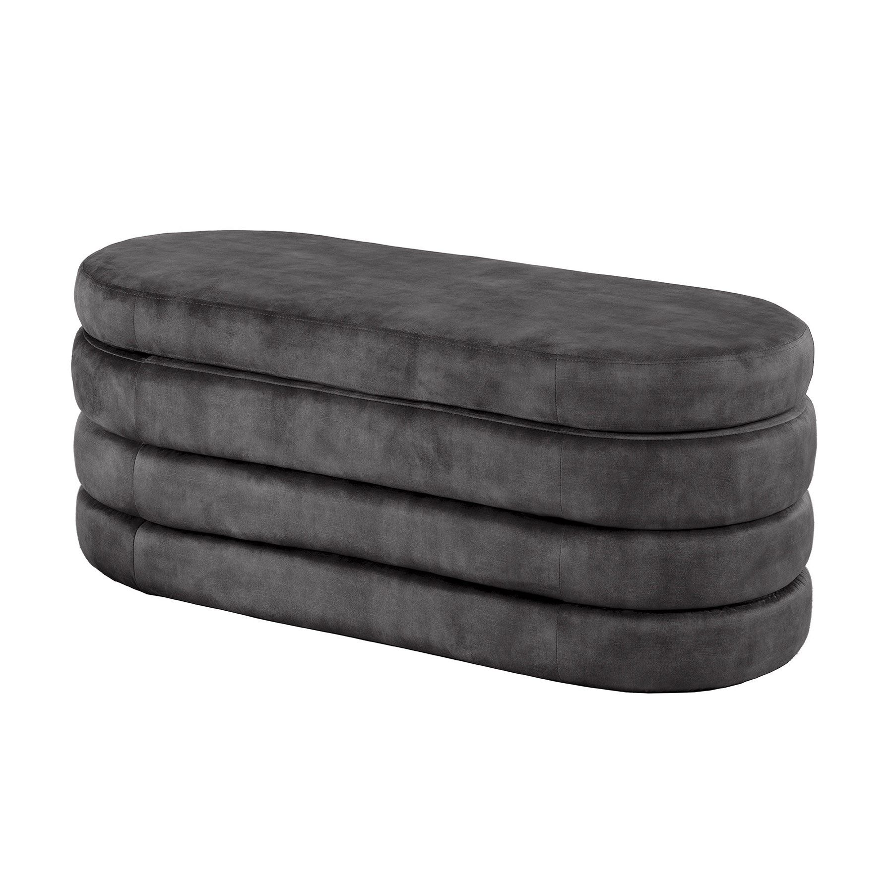 riess-ambiente Sitzbank VOGUE 115cm grau - Samt, mit Stauraum, fertig montiert, gepolstert (Einzelartikel, 1-St), stilvolle Polsterbank - ideal für glamouröse Schlafzimmer & Ankleiden