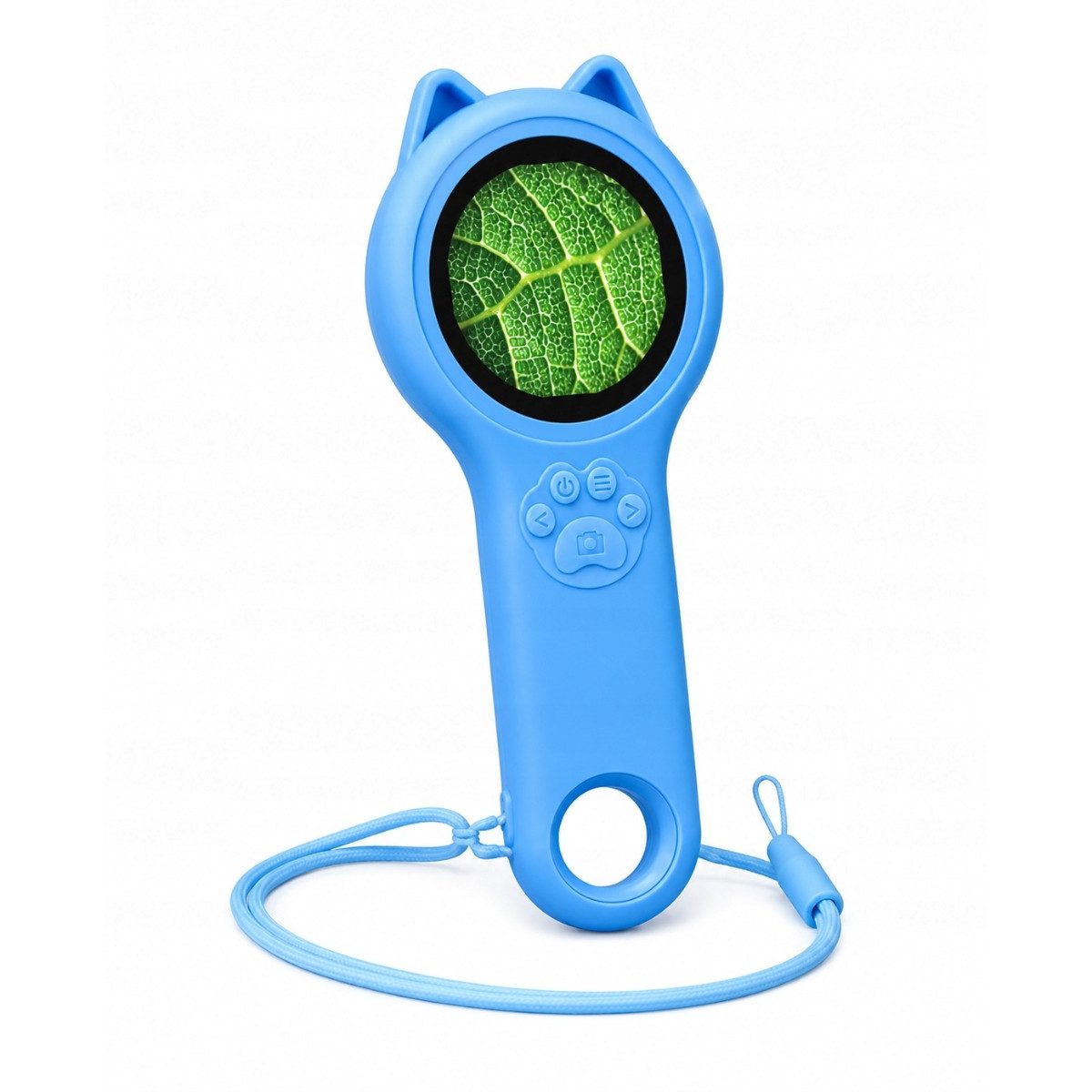 R2 Invest Digitales Mikroskop für Kinder 500x mit 2 Zoll IPS Display Blau Kindermikroskop