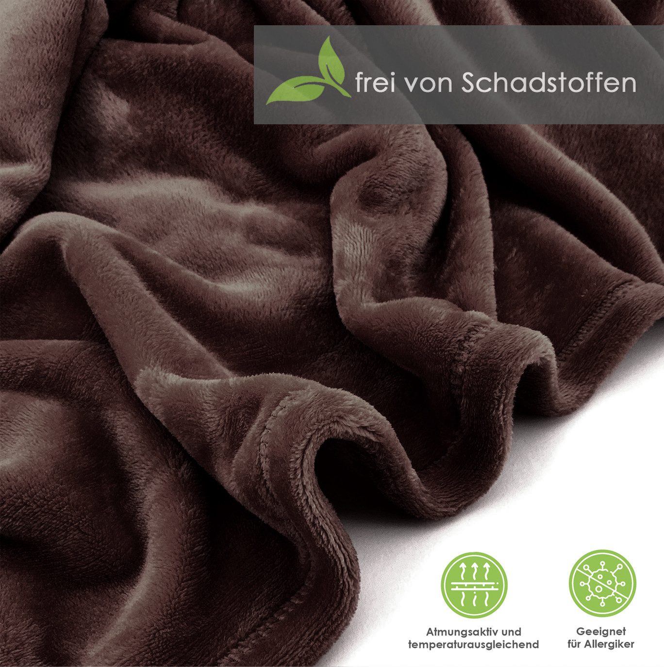 Wohndecke Premium Super Soft Flanell Kuscheldecke Sofadecke, heimtexland, super weich und flauschig, Allergiker geeignet, atmungsaktiv