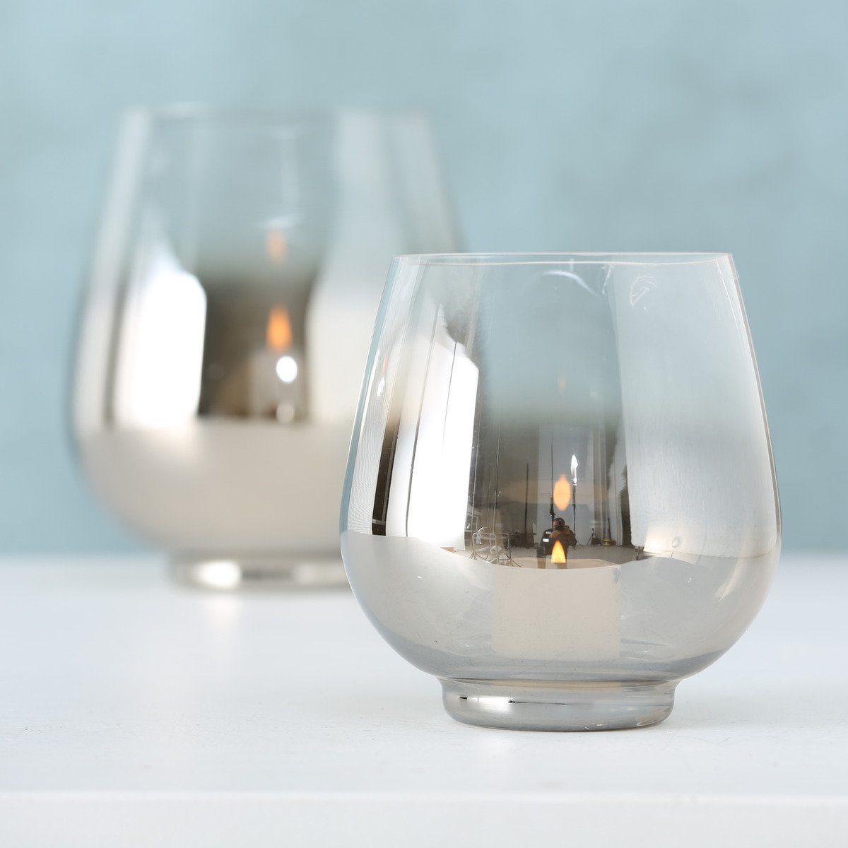 BOLTZE Windlicht Grazia ø 18cm silber-transparent günstig online kaufen