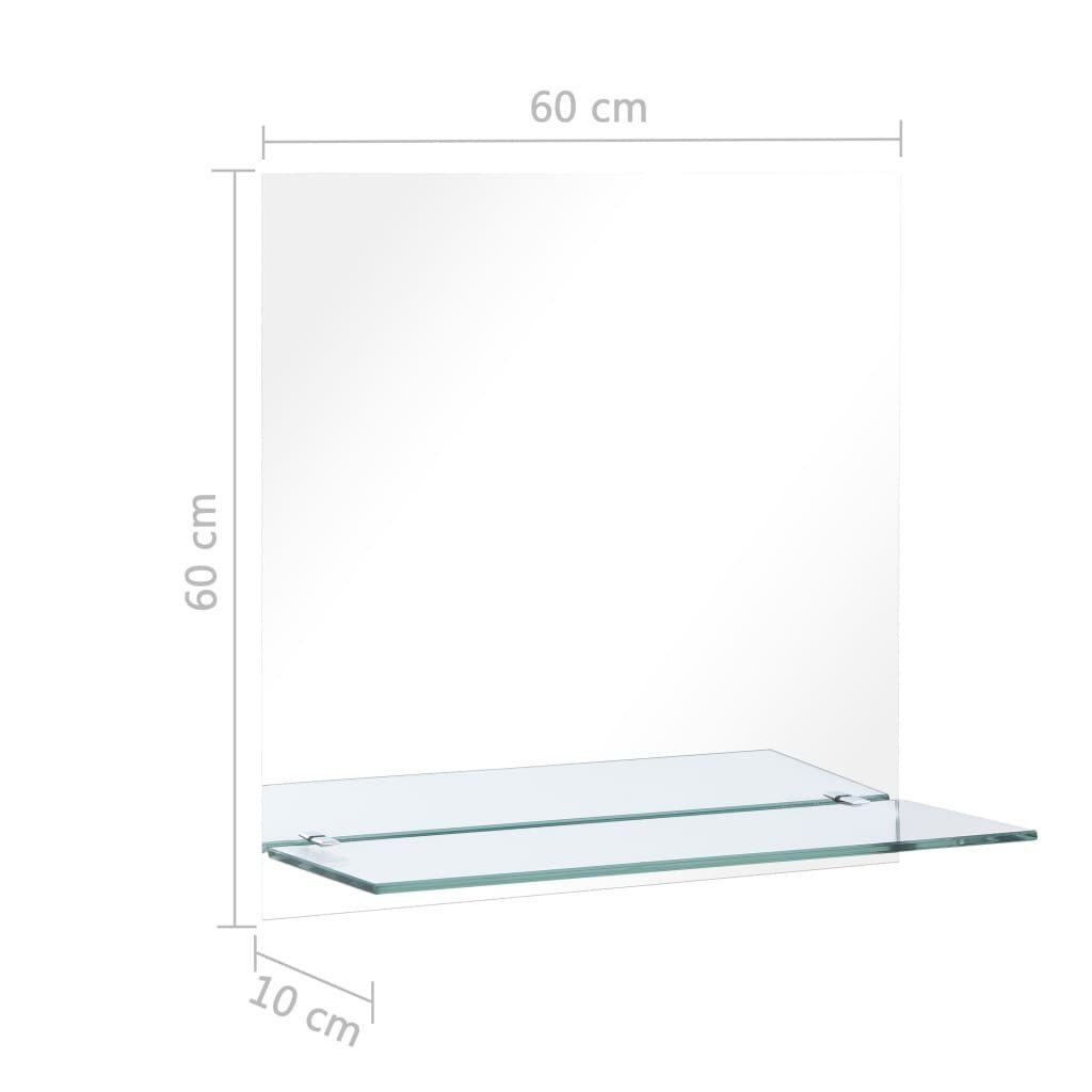 mit cm Regal Hartglas 60×60 furnicato Wandspiegel
